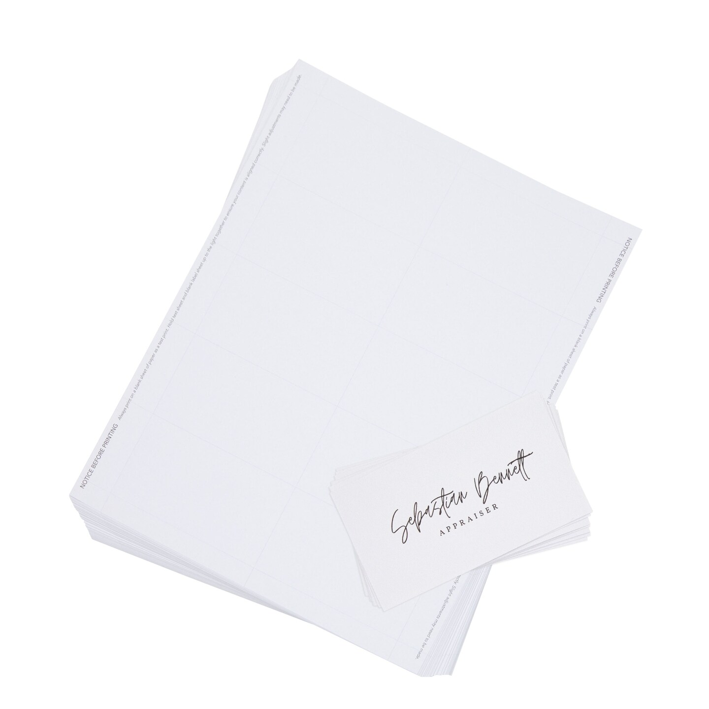 Printable Business Cards for Self Adhesive Sleeves (3.75x2.36 In, 50 Sheets/500 Pieces)