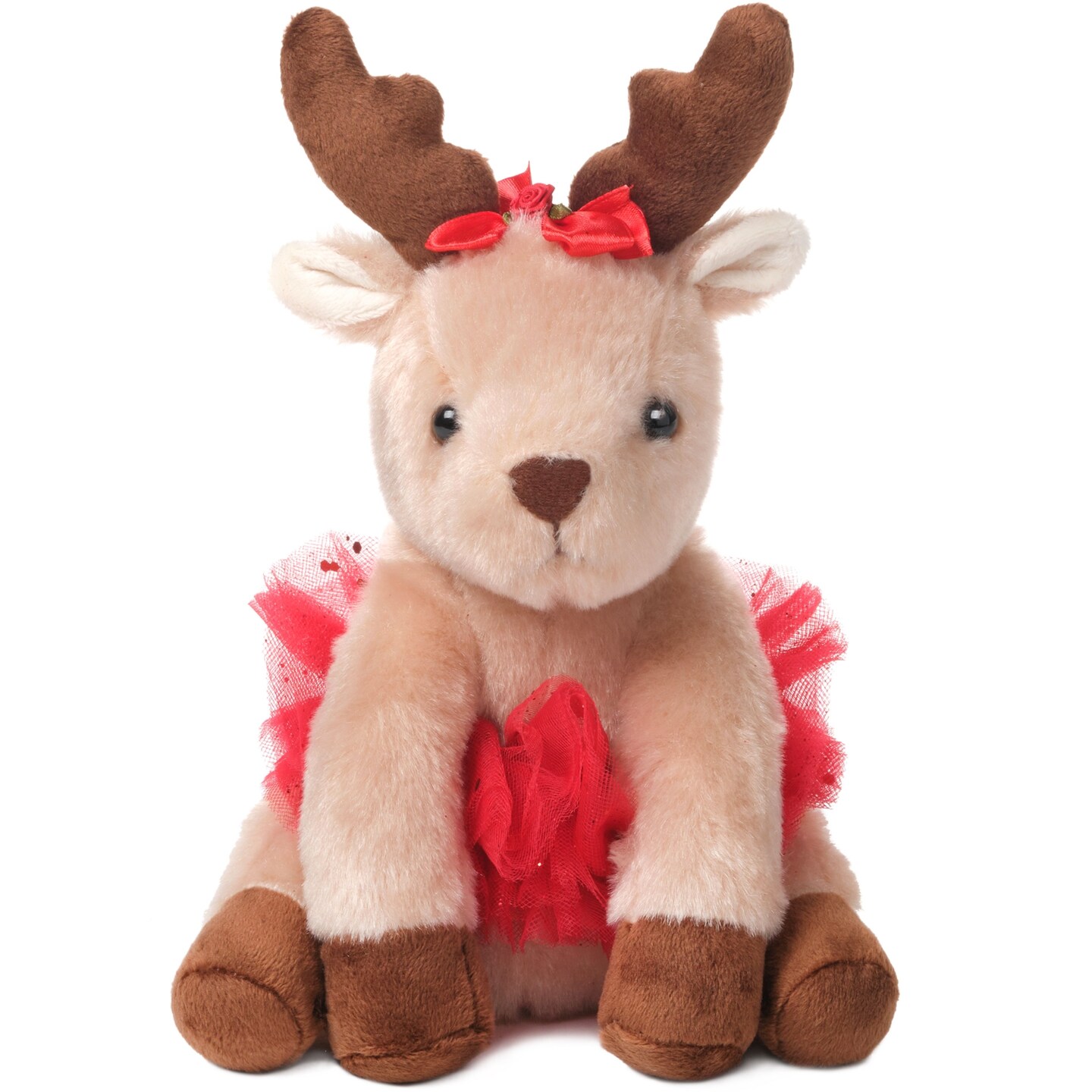Bearington Darling Dancer Ballerina Reindeer Stuffed Animal, 7 Inch Stuffed Reindeer Christmas Doll, Ideal Christmas Plush Toy Gift for Toddlers, Kids &#x26; Teens, For Ages 3-14