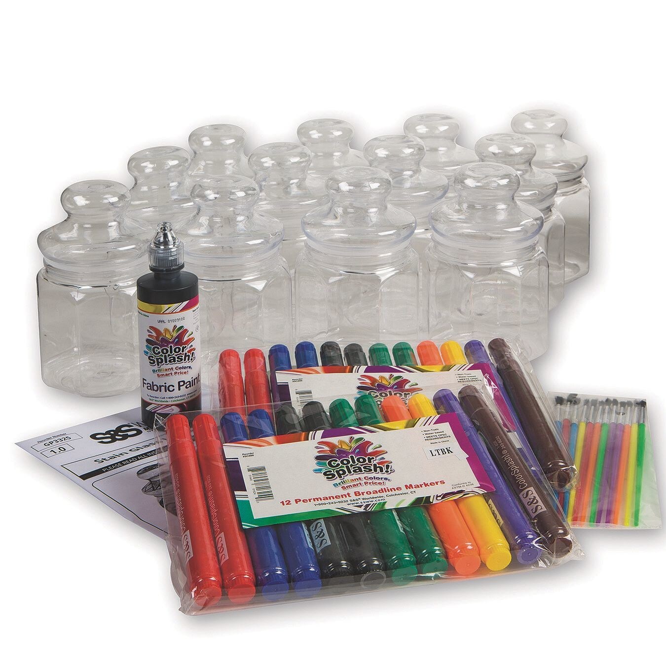 Stained Glass Jar Craft Kit (Pack of 12)