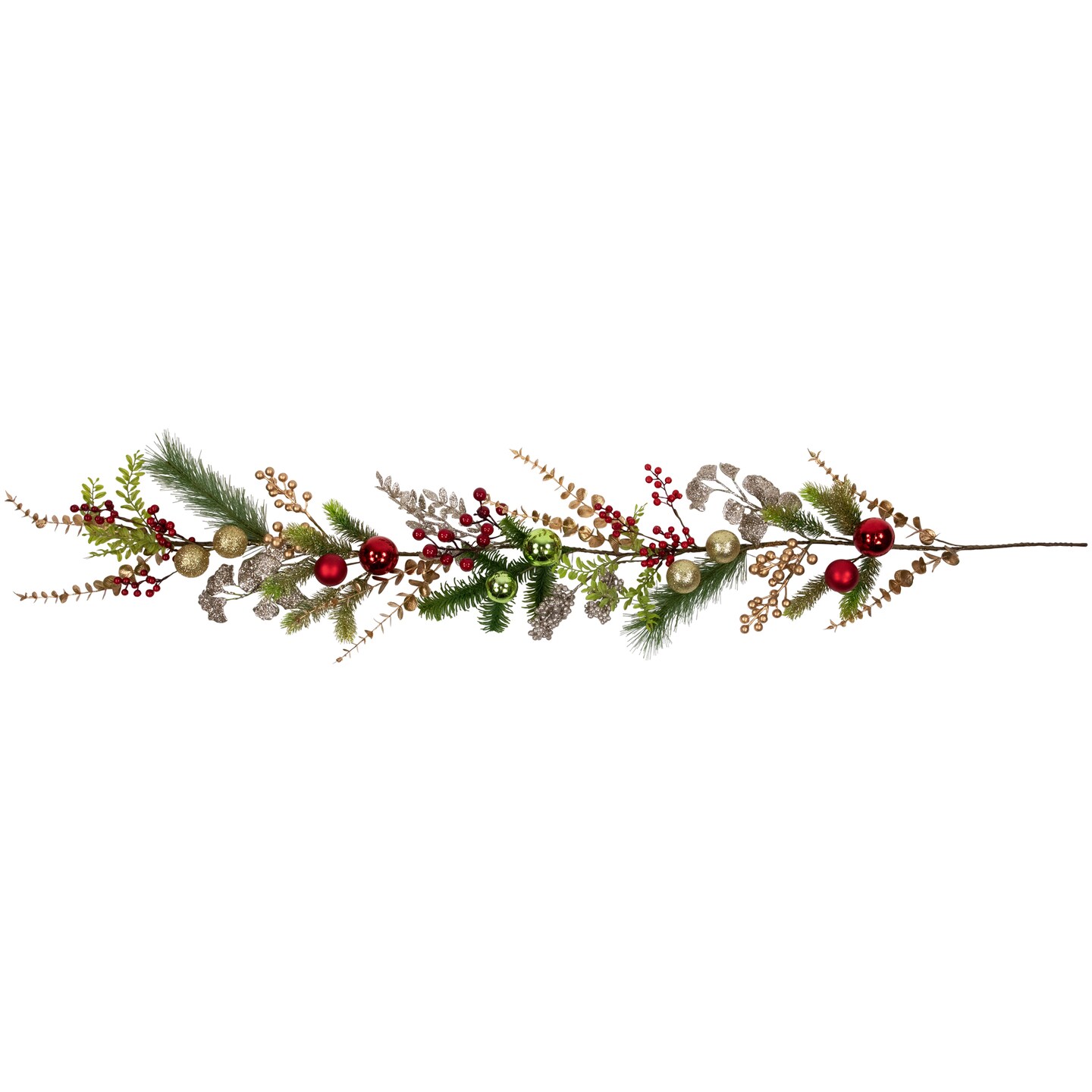Northlight Ball Ornaments Glittered Artificial Christmas Garland - 5&#x27; x 10&#x22; - Unlit