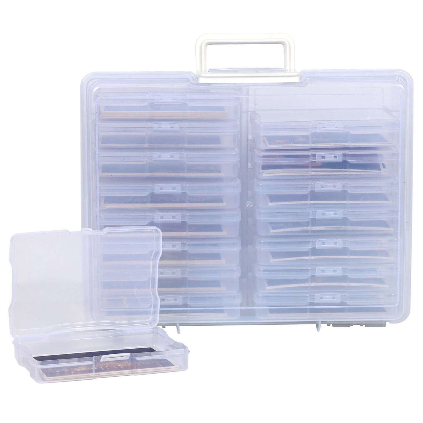 Acrylic Storage Box Set Clear Photo Container Large Capacity Smooth Edge Burr Free Transparent Photo Organizer Box