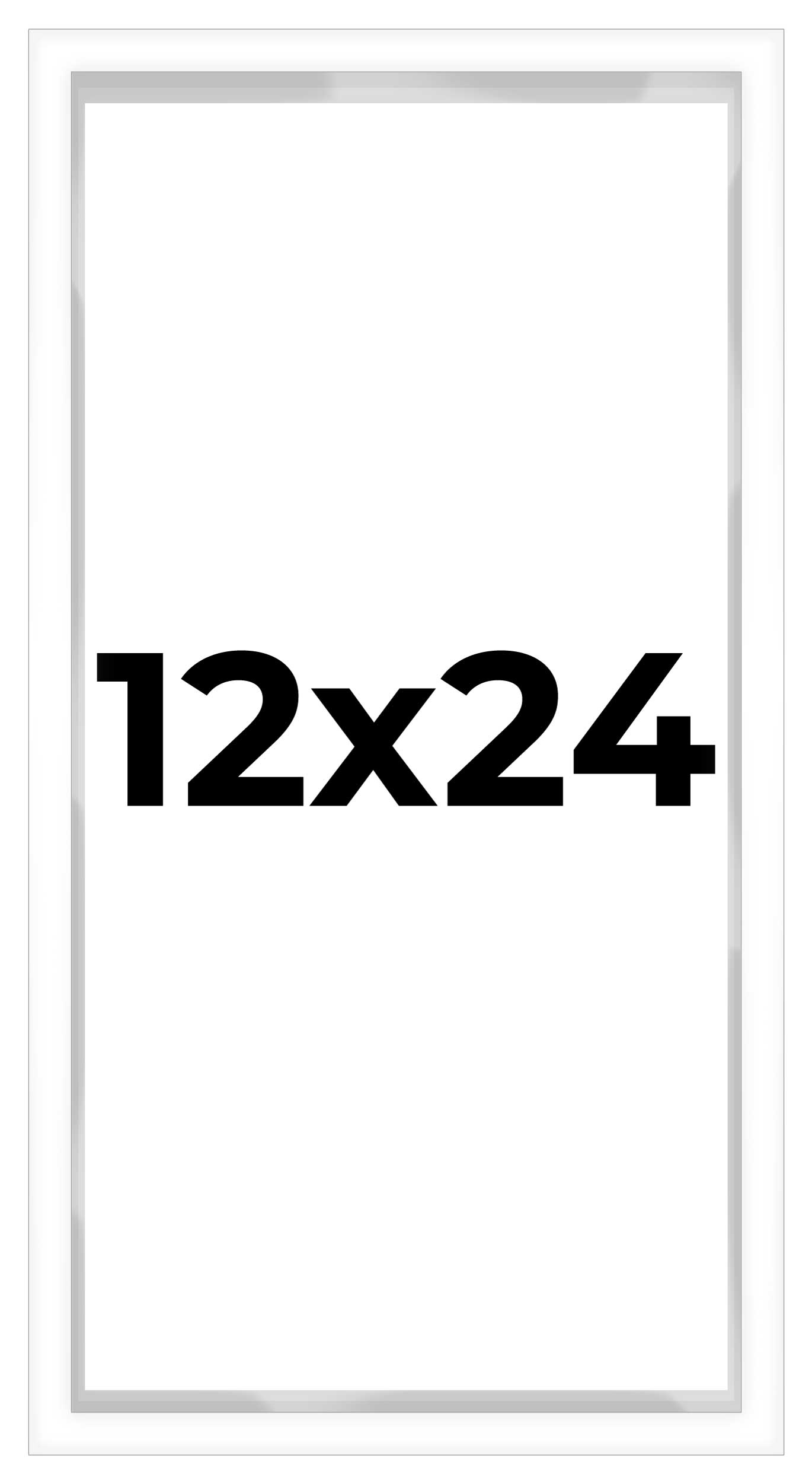 12x24 Shadow Box 3/4" Depth White Picture Frame - UV Acrylic, Backing, Hanging Hardware