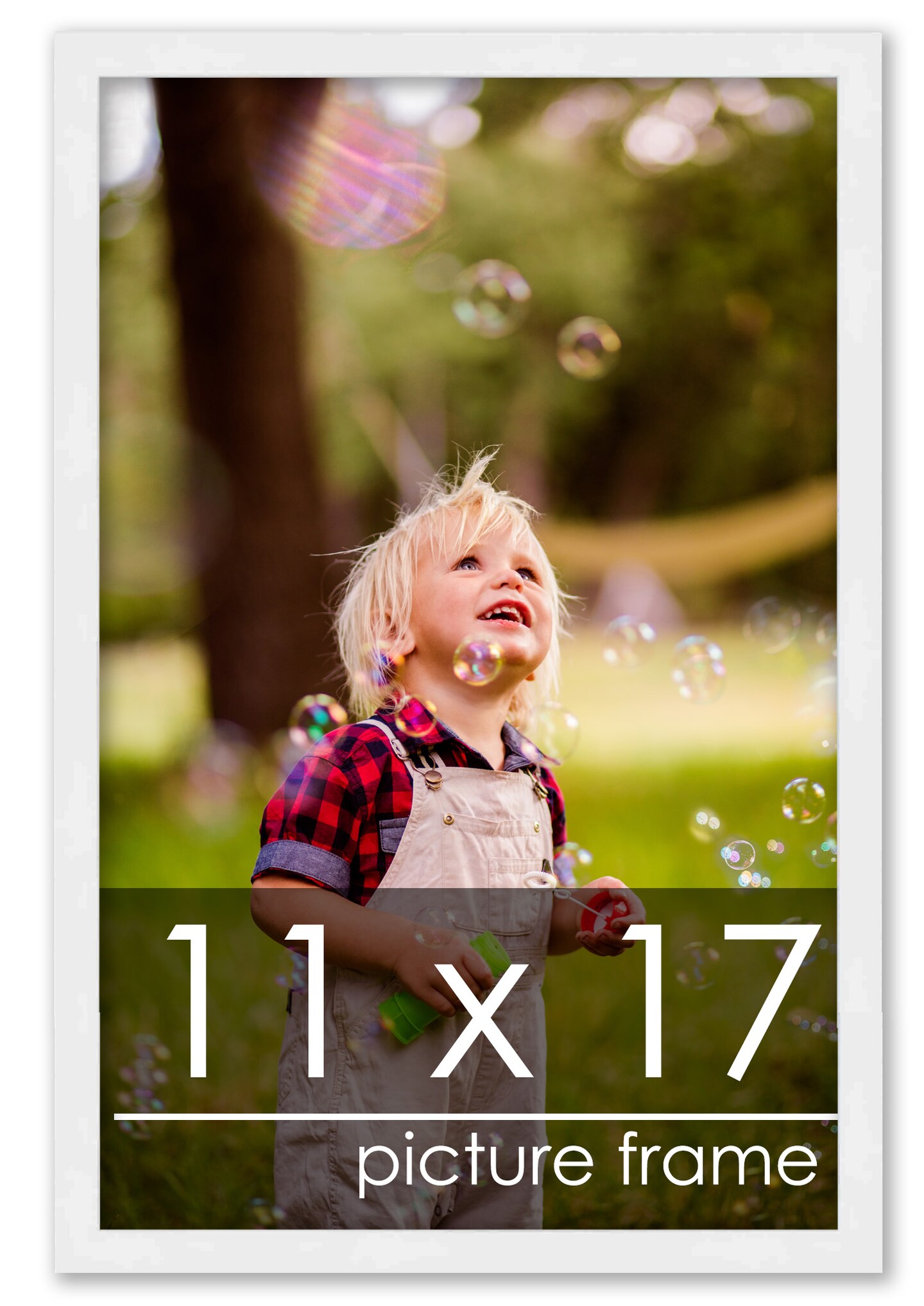 Classic Modern White Picture Frame - UV Acrylic, Foam Board Backing, Hanging Hardware