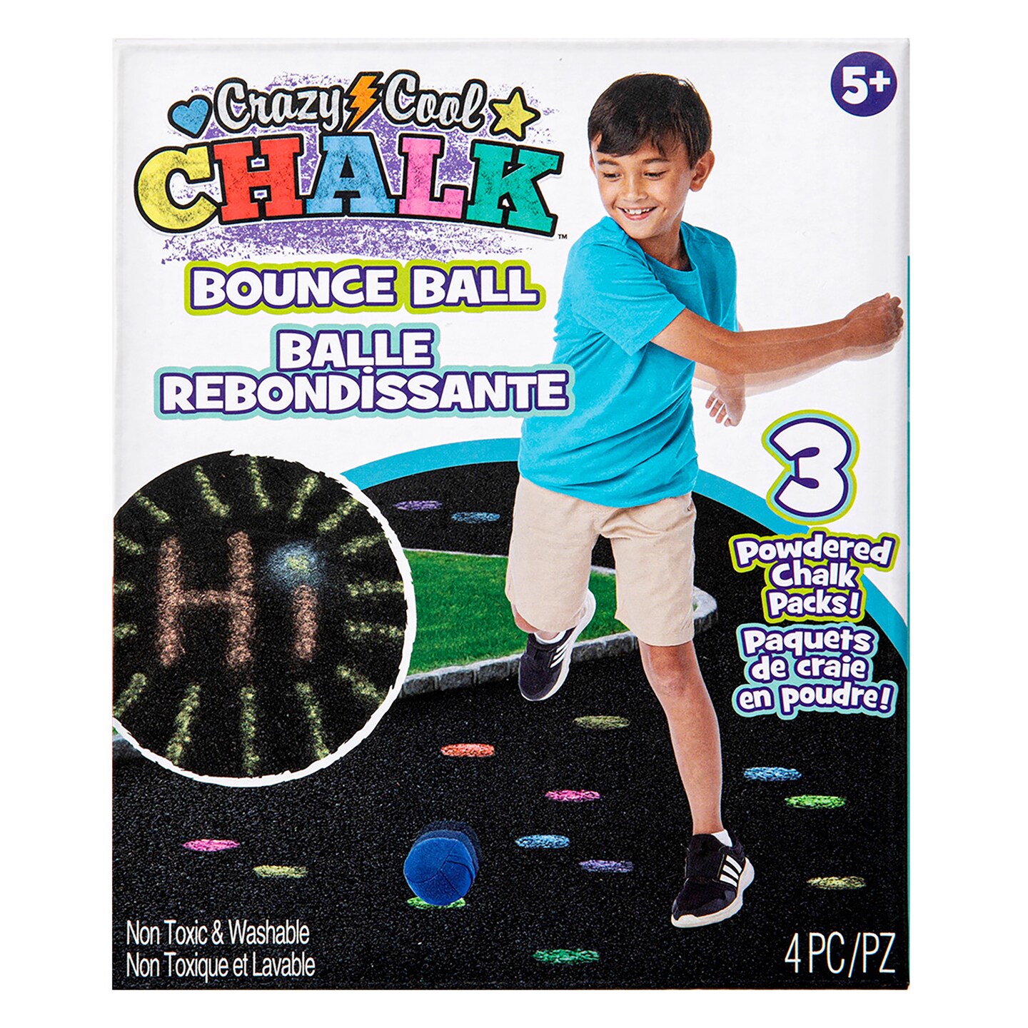 Alex: Crazy Cool Chalk - Bounce Ball - Create Chalk Dots &#x26; Write Words, 3 Color Chalk Packs &#x26; Refillable Ball, Sidewalk &#x26; Driveway Art, Kids Ages 5+