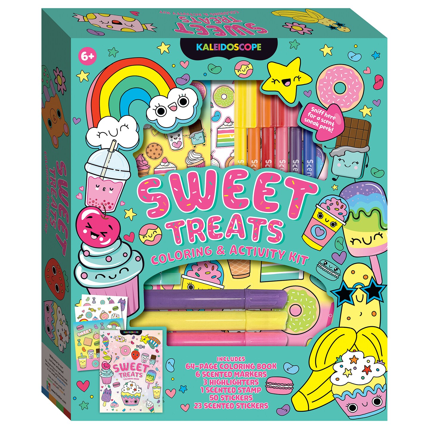 Kaleidoscope: Sweet Treats Coloring &#x26; Activity Kit - Kids Cute Dessert Themed Coloring Book w/ Scented Stationery &#x26; Stickers, Ages 6+