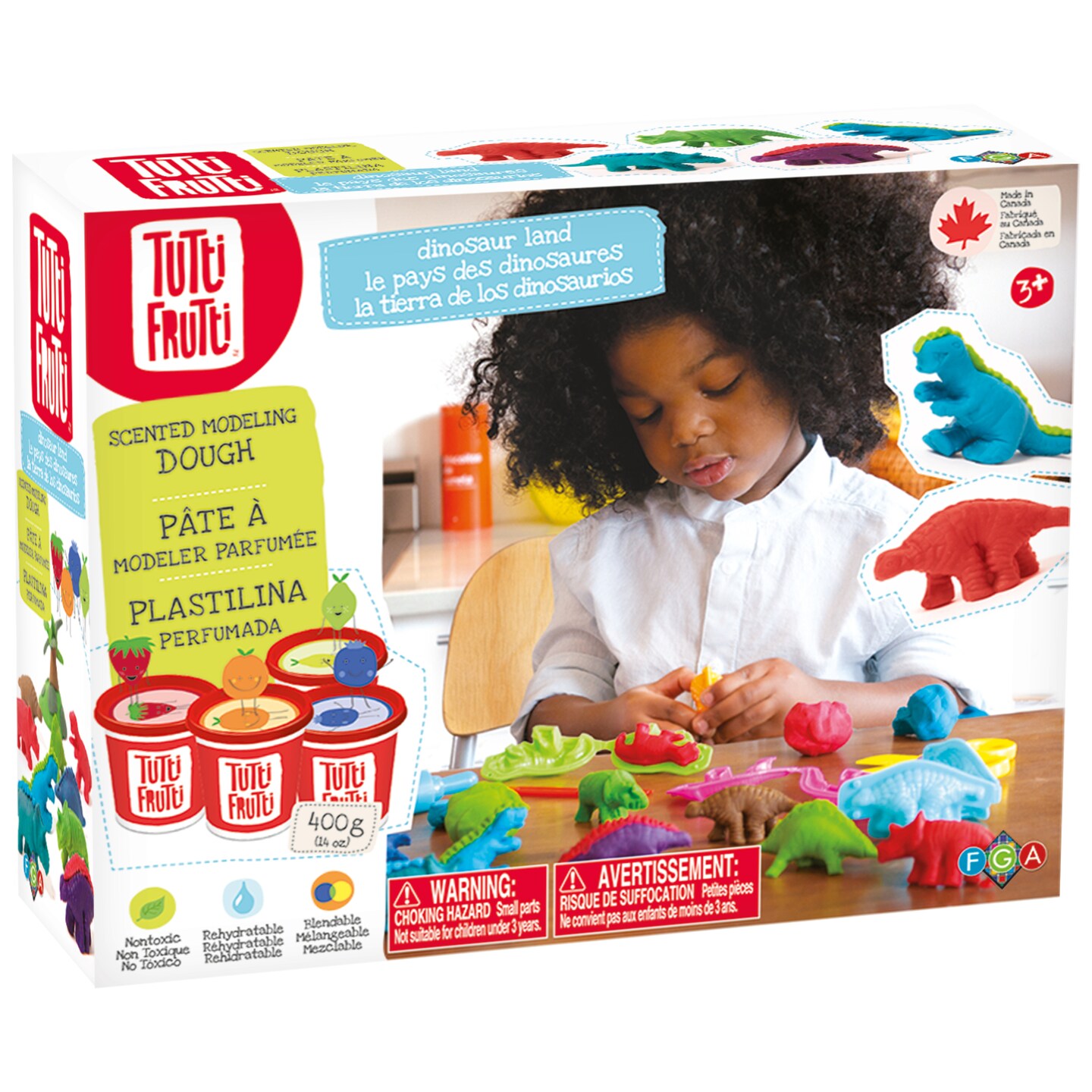 Tutti Frutti: Dinosaur Land Scented Modeling Dough Craft Kit W/ Molds &#x26; Tools, Kids Age 3+