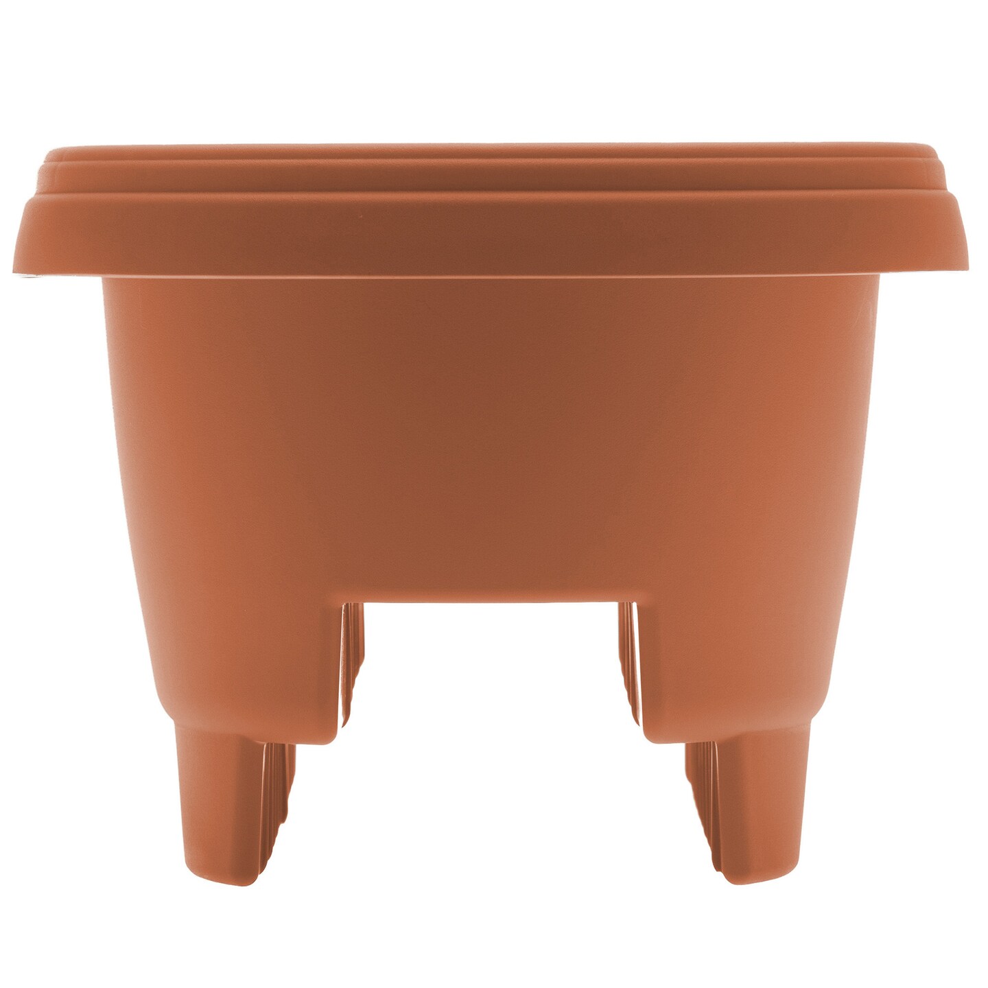 Bloem Modica Deck Rail Round Planter: 12&#x22; - Terra Cotta - Matte Finish, Fits Rail Sizes 3&#x22;-3.75&#x22;, Durable Resin Pot, For Indoor and Outdoor Use, Gardening, 2 Gallon Capacity