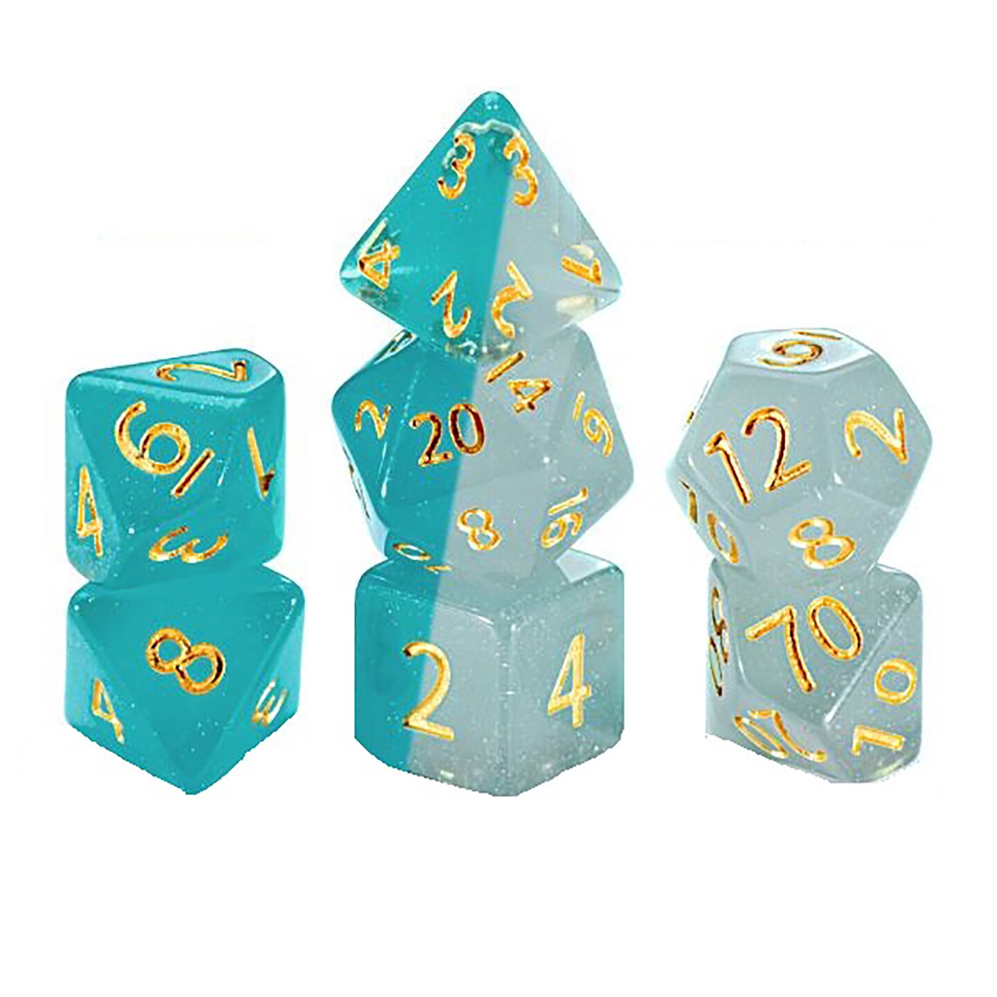 Mighty Tiny Dice: Metamorph - Change Color In The Heat Of Your Hand, 7 Piece RPG Dice Set, Gate Keeper Games, 12mm Resin Dice, Tabletop Roleplaying, Cool: Team/ Hot: White