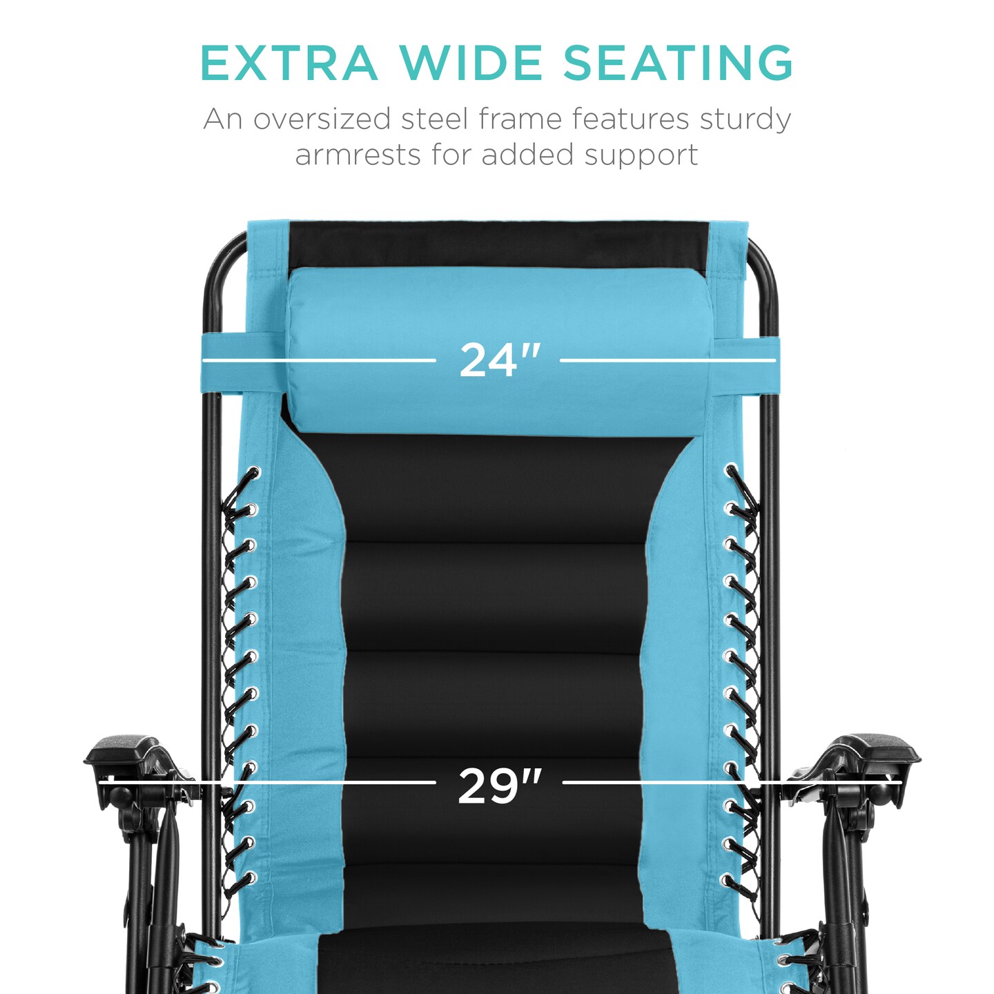 Best Choice Products Oversized Padded Zero Gravity Chair, Folding Outdoor Patio Recliner w/ Side Tray