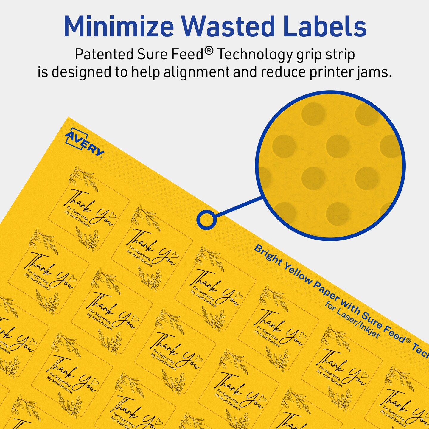 Avery Bright Yellow Paper Labels, 1&#x22; x 1&#x22; Square