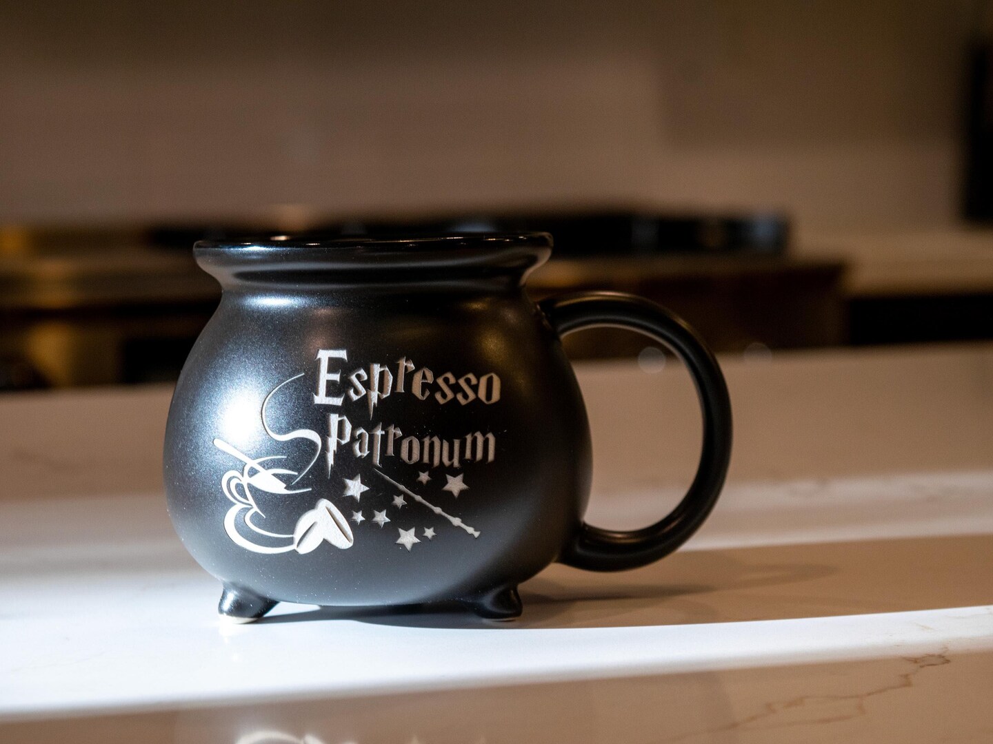 Espresso Patronum Cauldron Mug | Ceramic Black Cauldron Mug