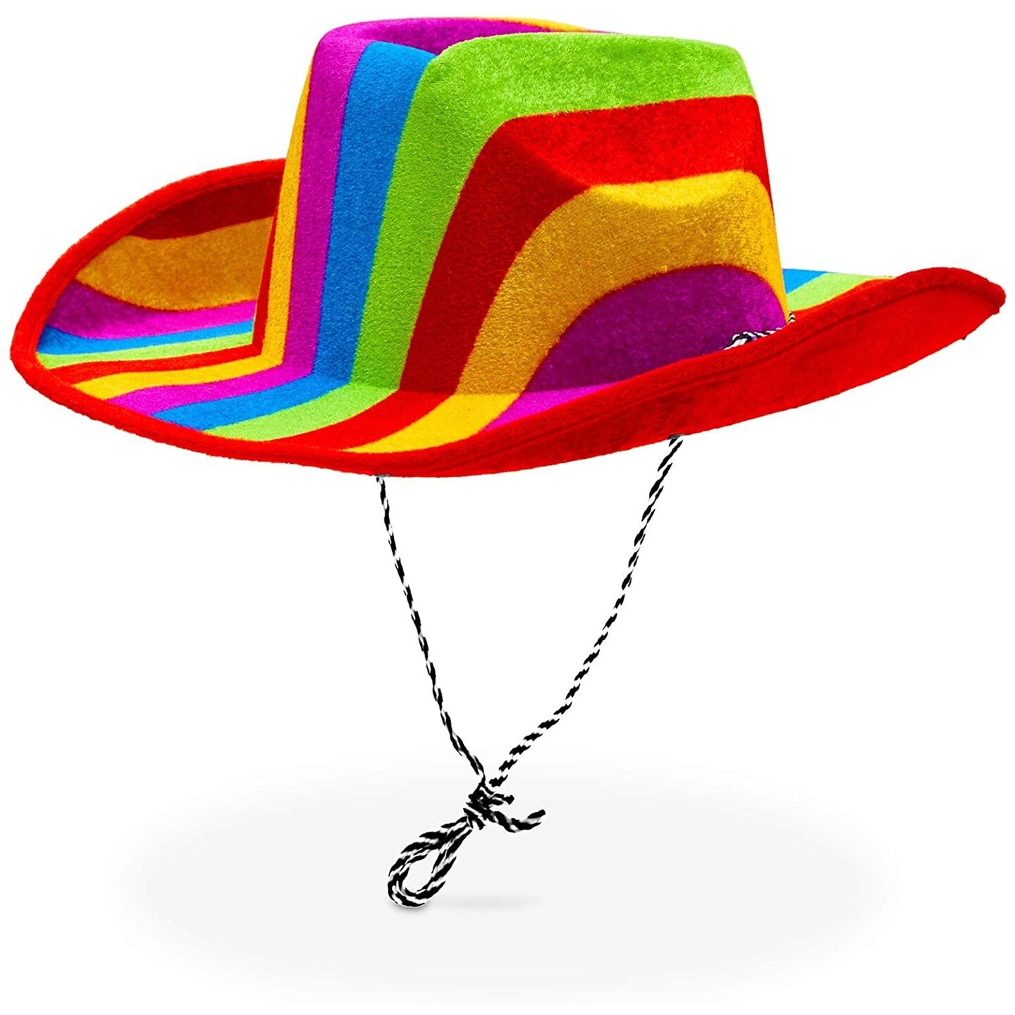 Zodaca Rainbow Cowboy Hat for Pride Parade, Costume Party and Birthday Celebration, Stylish, Festive, Fun One Size Fits Most Pride Accessories, Men and Women Cowboy Hat (Adults One Size)