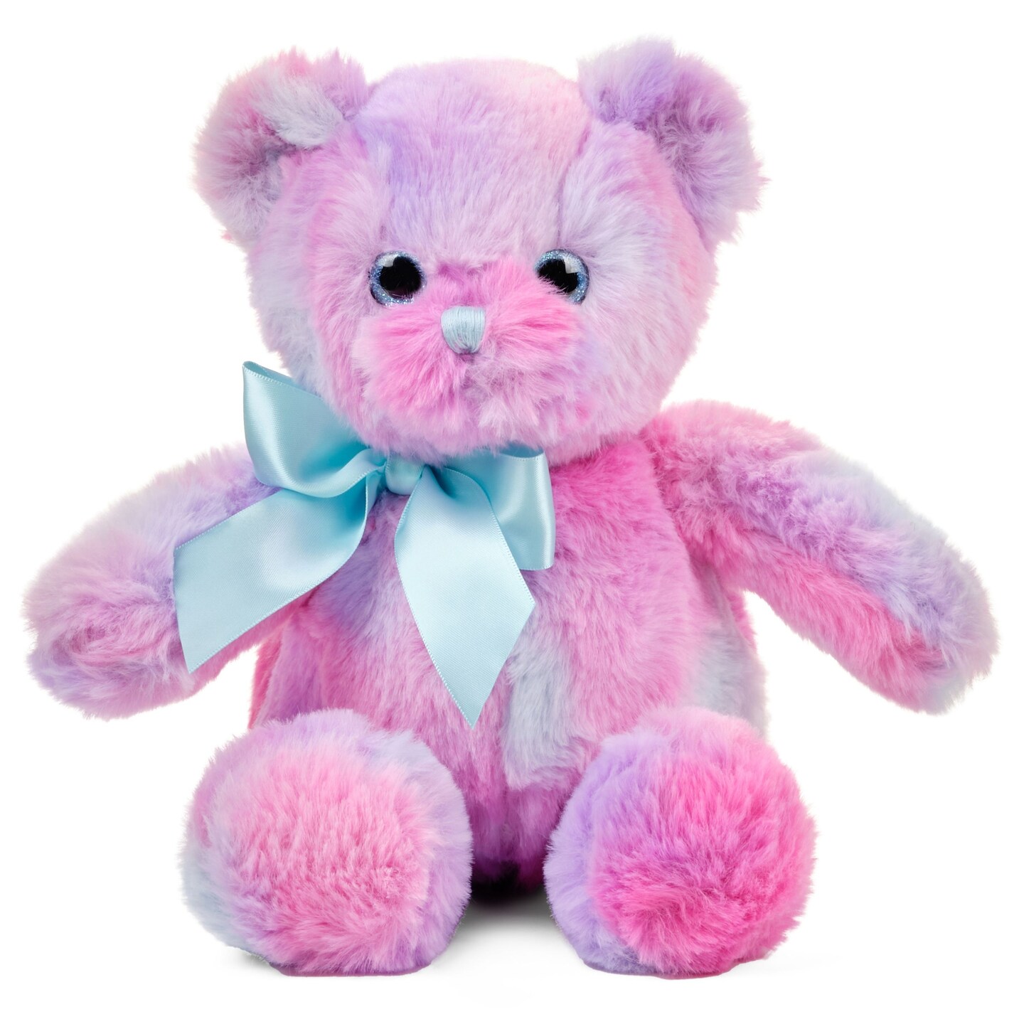 Bearington Rainbow Teddy Bear: Lil Gem Bear, Handsewn 12&#x201D; Plush Animal in Rainbow Pink, Blue and Purple, Made with Ultra-Soft Fur and Premium Fill, Machine Washable, Great Gift for Kids of All Ages