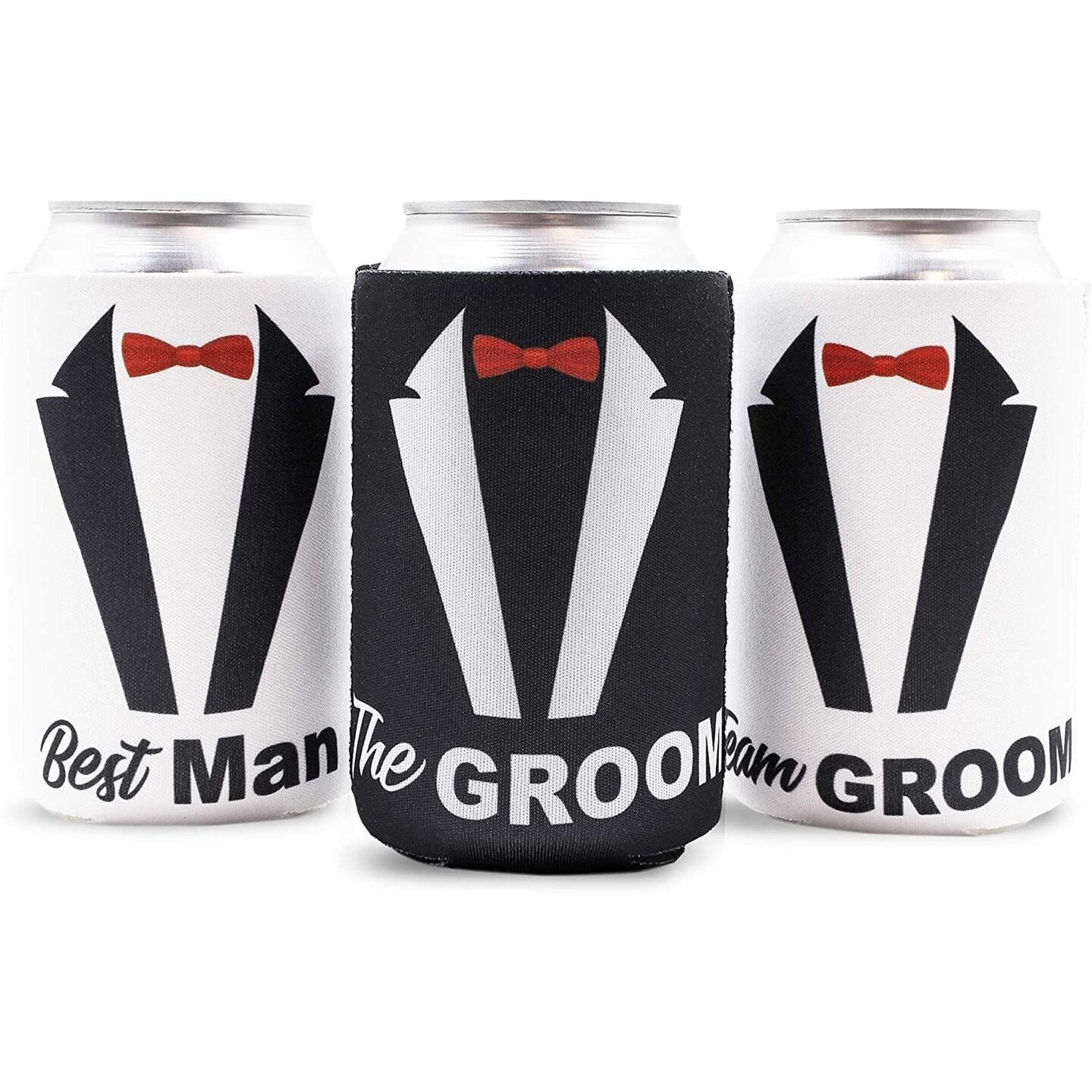 12 Pack Team Groom Neoprene Can Cooler Sleeves, Groomsmen Gifts Beer Cooler for 12oz Drinks