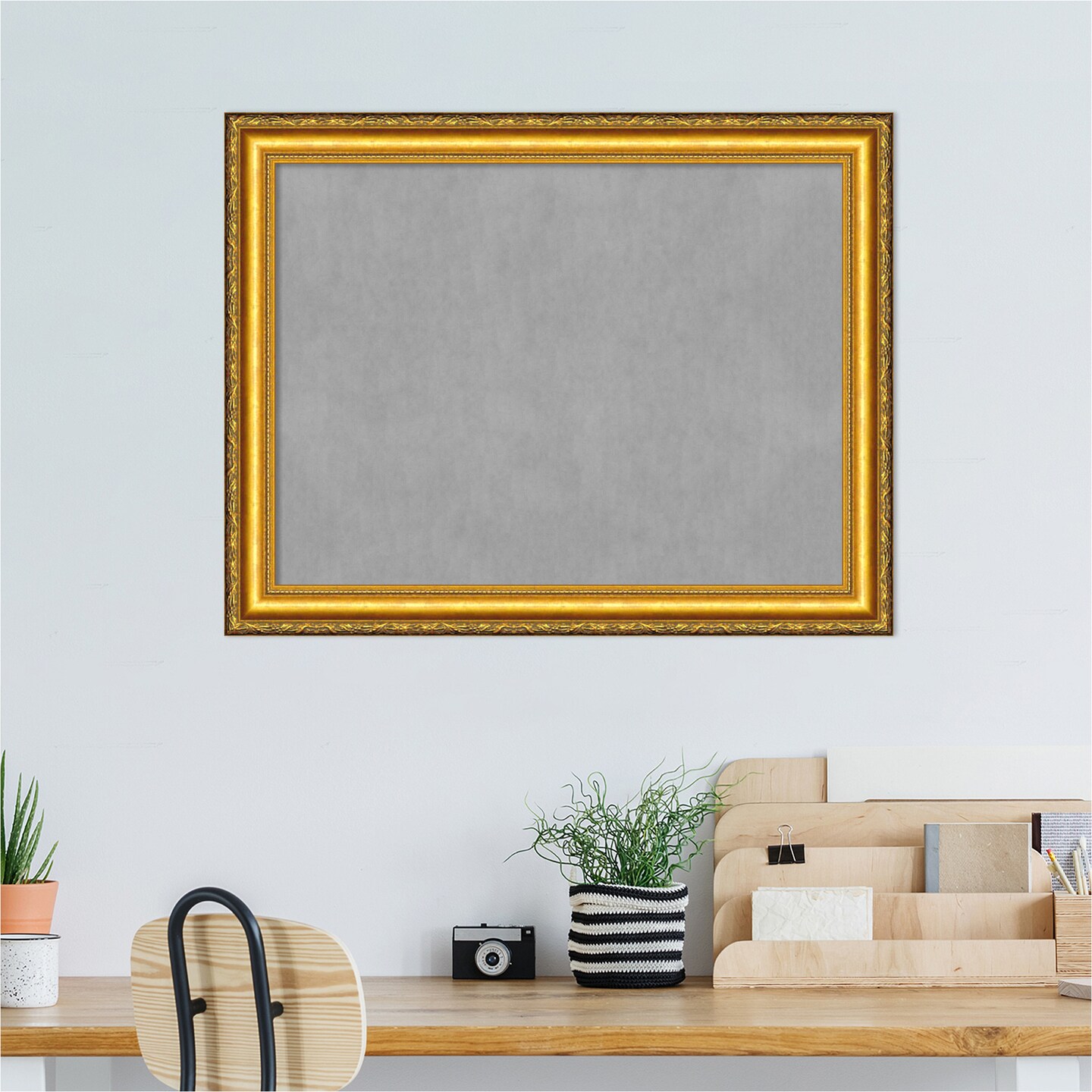 Colonial Embossed Gold Wood Framed Magnetic Board