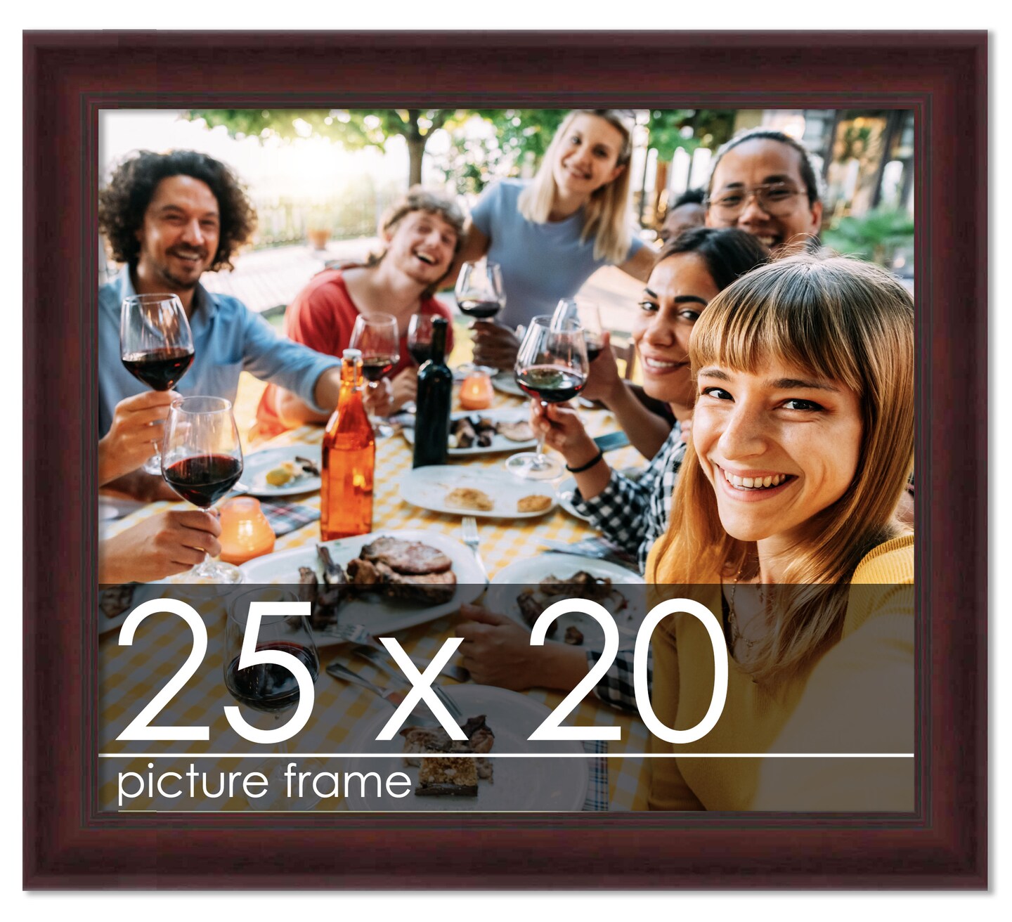 Linear Brown Picture Frame - UV Acrylic, Backing Board, Hanging Hardware Included