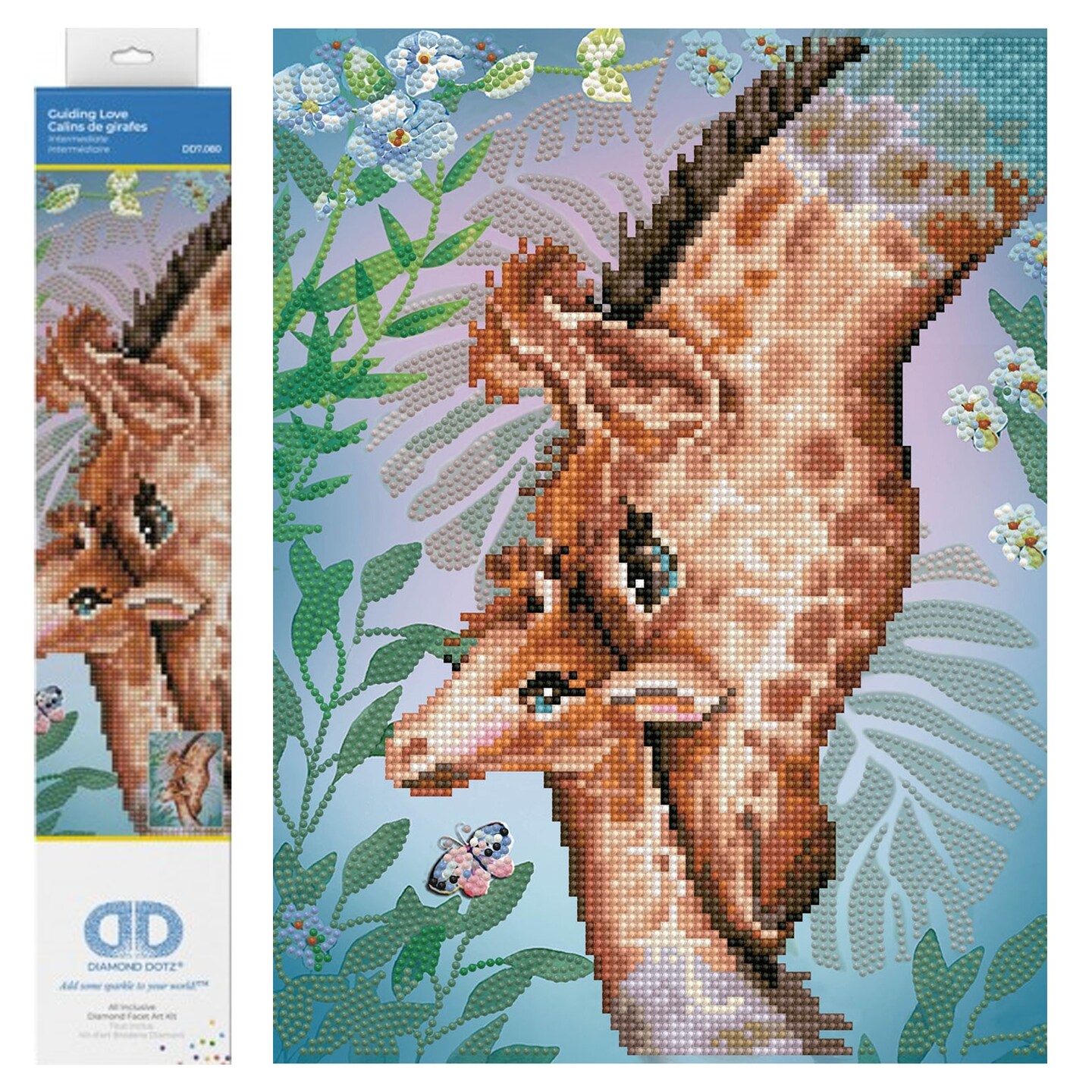 Diamond Dotz Guiding Love Giraffe Diamond Painting Kits for Adults - Diamond Art Kits a Relaxing Creative Craft Kit with Dotz Gems Giraffe 10.6x13.8