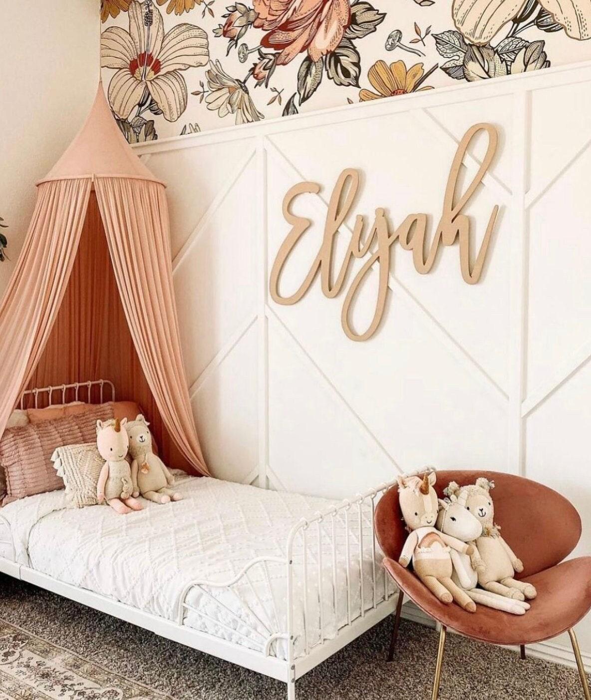 Large wood name sign, nursery newest name sign, boho nursery sign , above crib cut out, layered baby name sign, retro baby name sign, cut out sign