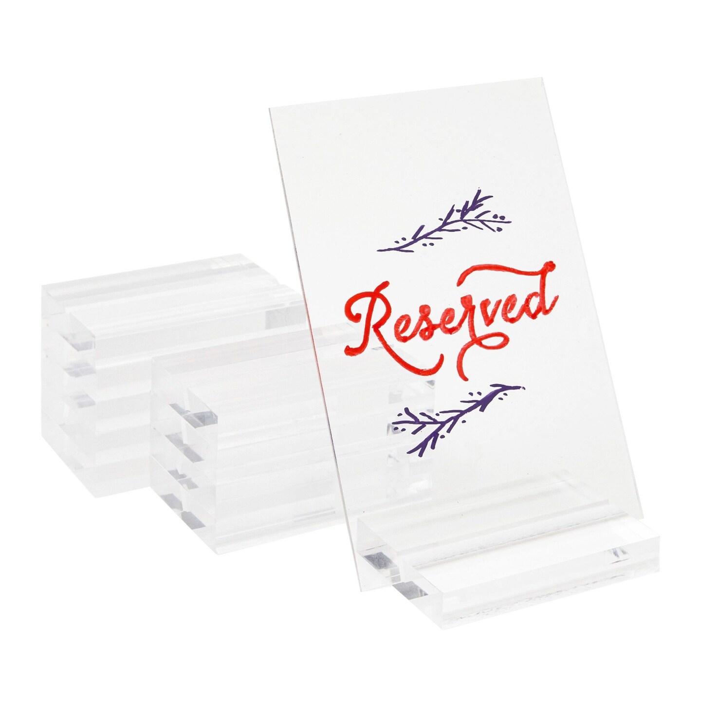 Clear Table Number Holders for Weddings, Acrylic Place Card Signs (10 Pack)