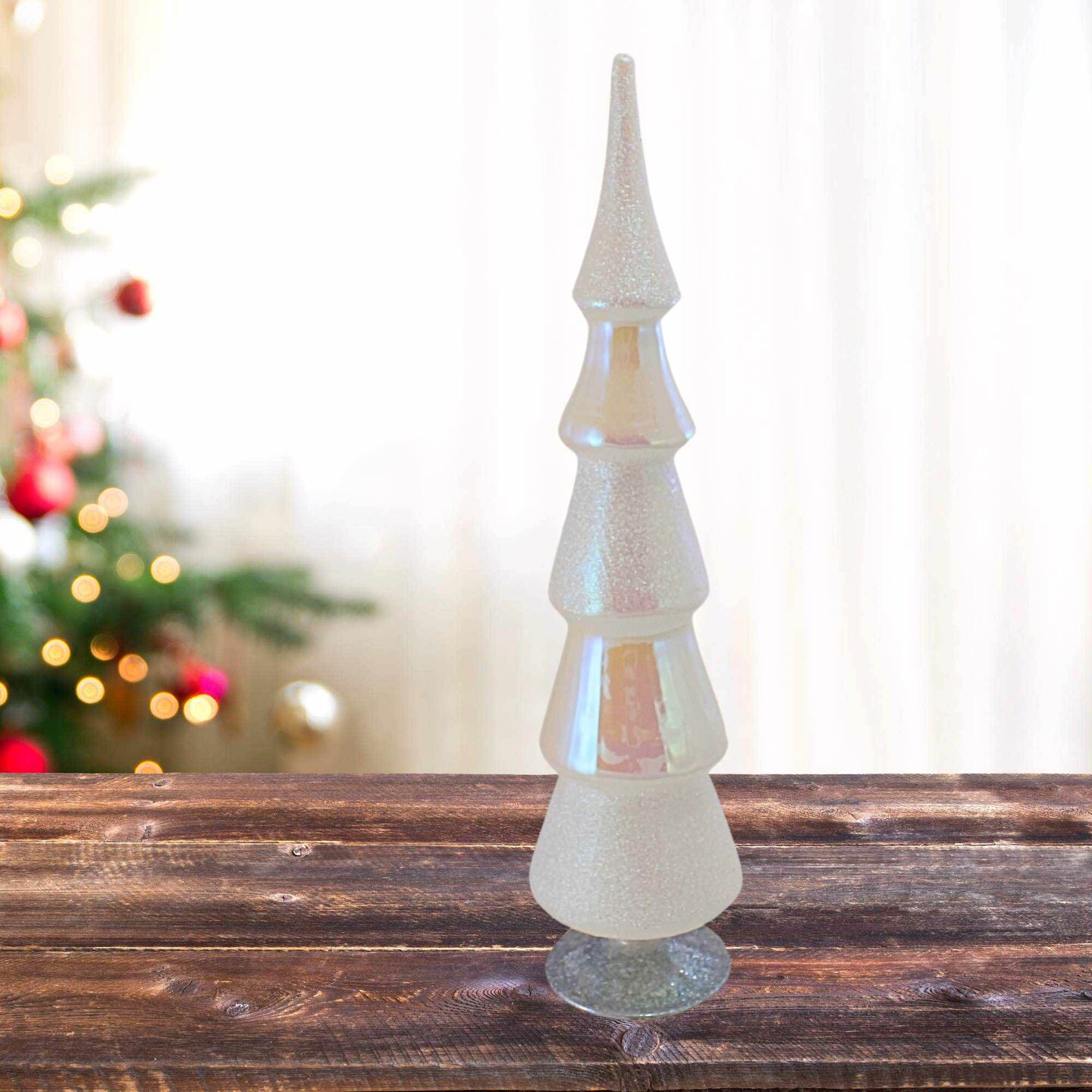 Cody Foster 17.0 Inch Single White Glass Hued Tree Christmas Decorative Tree , Christmas Decor Versatile Holiday Decoration