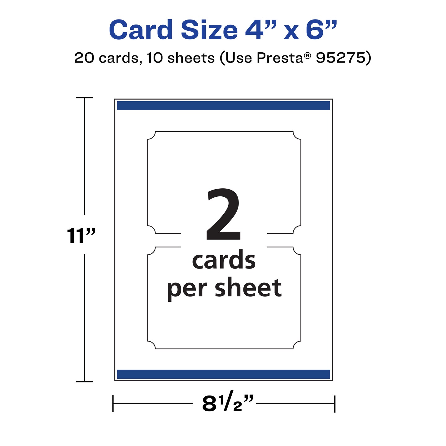 Avery 4&#x22; x 6&#x22; Rectangle Scalloped, Glossy White Postcards