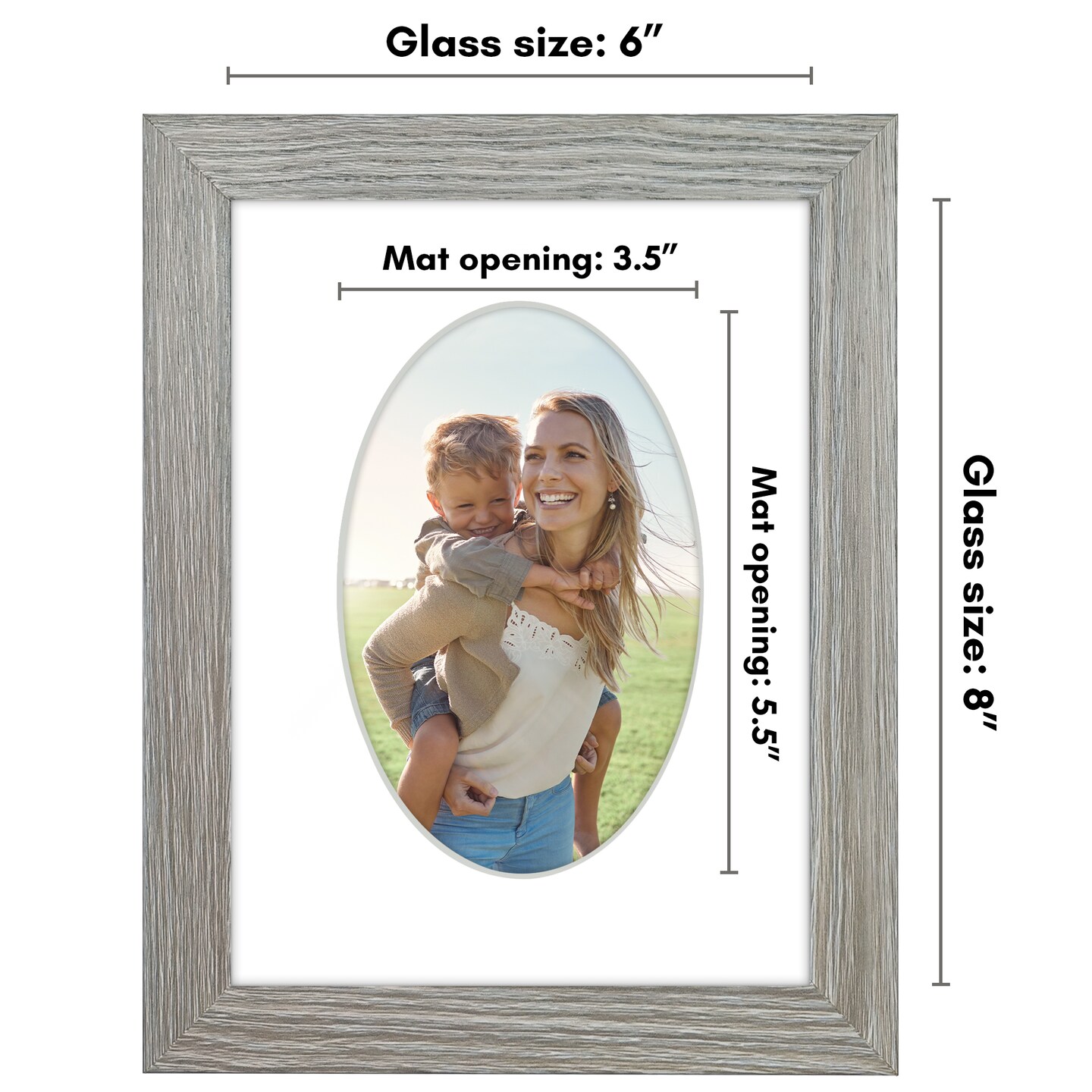 Americanflat Picture Frame with Oval-Shaped Mat - Ideal for Any Room, Living Rooms, Dorm Room