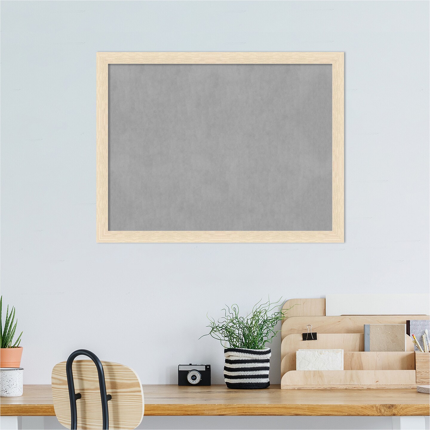 Woodgrain Stripe Wood Framed Magnetic Board