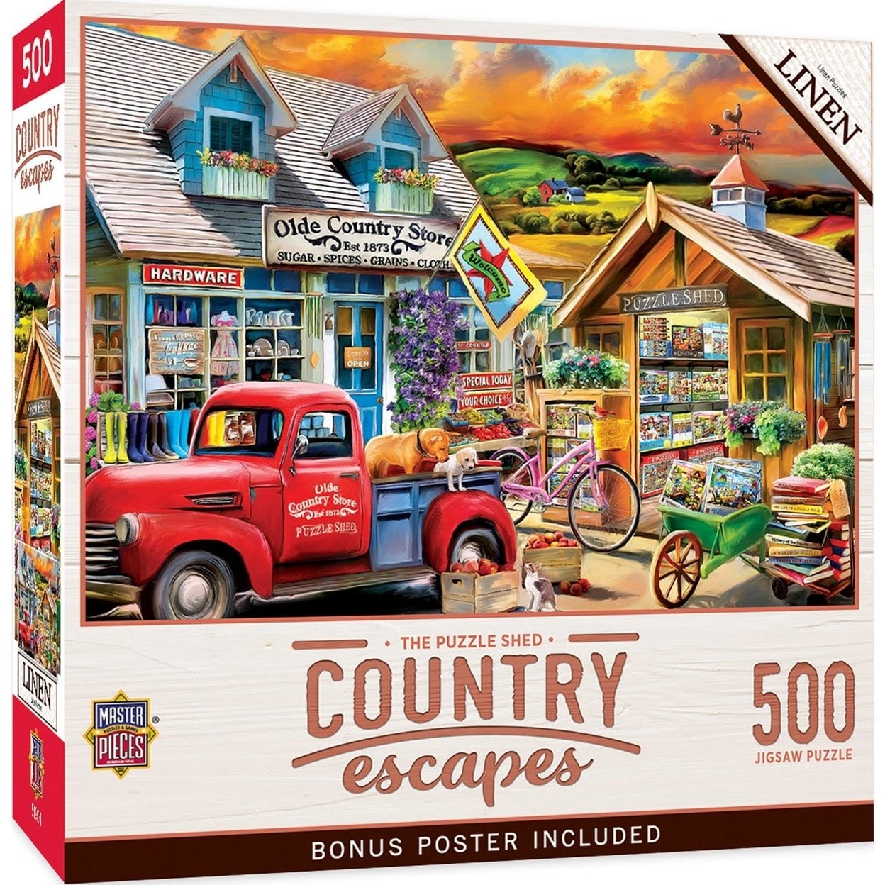 Country Escapes Puzzle Shed 500 Piece Jigsaw Puzzle Charming General Store Scene
