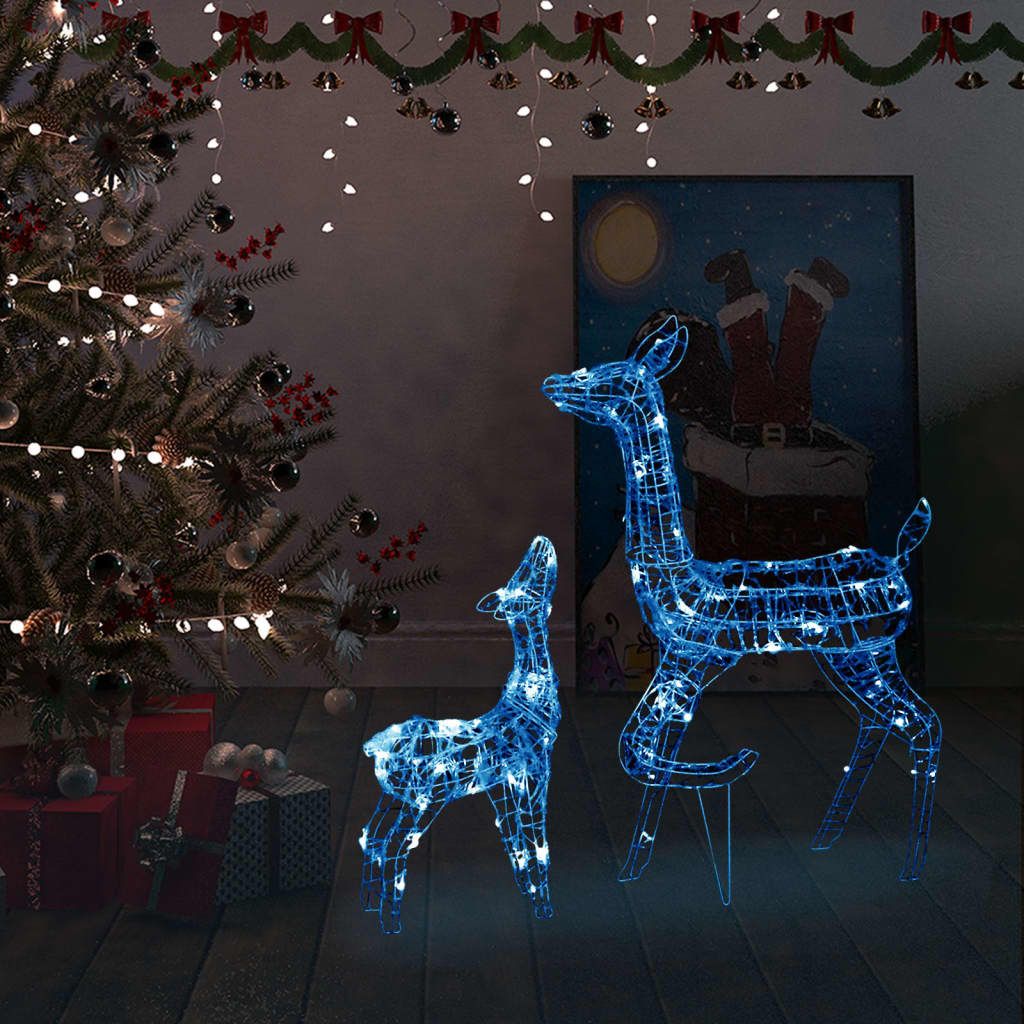 Edge Collections – Acrylic Reindeer Family Christmas Decoration with LED Lights – 1 Piece