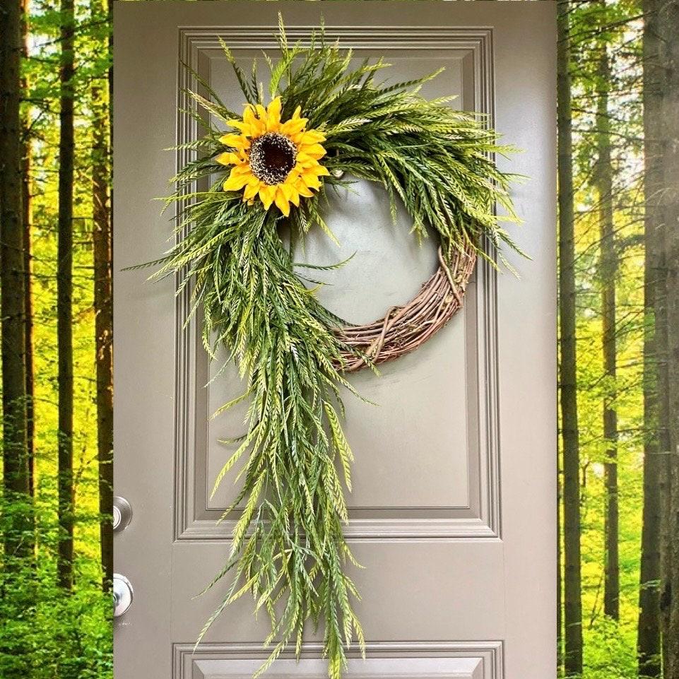 Sunflower Summer Wreath, Everyday Wreaths, Spring Wreath for Front Door ...
