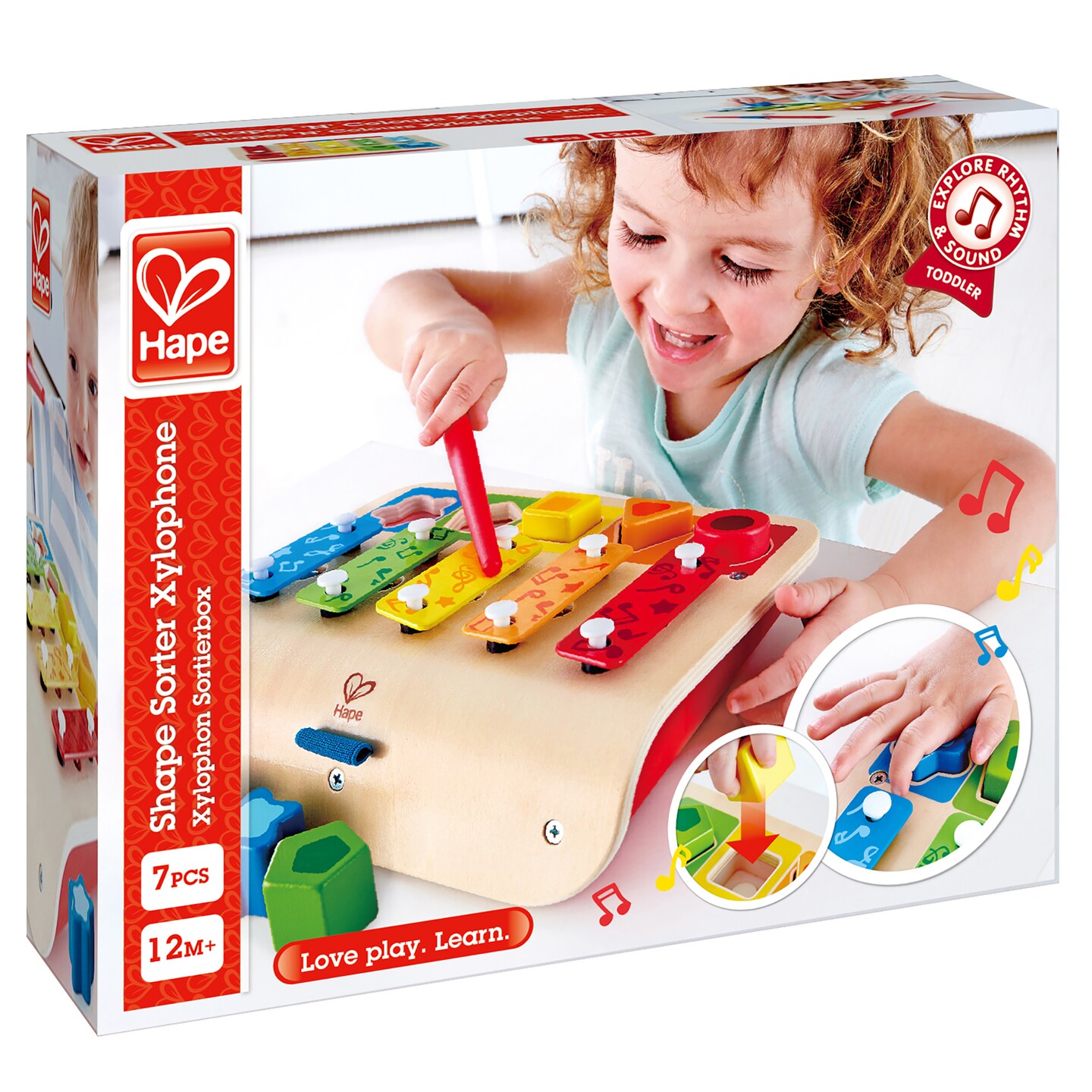 Hape: Shape Sorter Xylophone&#xA0;- Wooden Multifunctional Instrument Toy, Music Creation &#x26; Play, Color &#x26; Shape Puzzle Matching, Baby &#x26; Toddler, Kids 10mo+