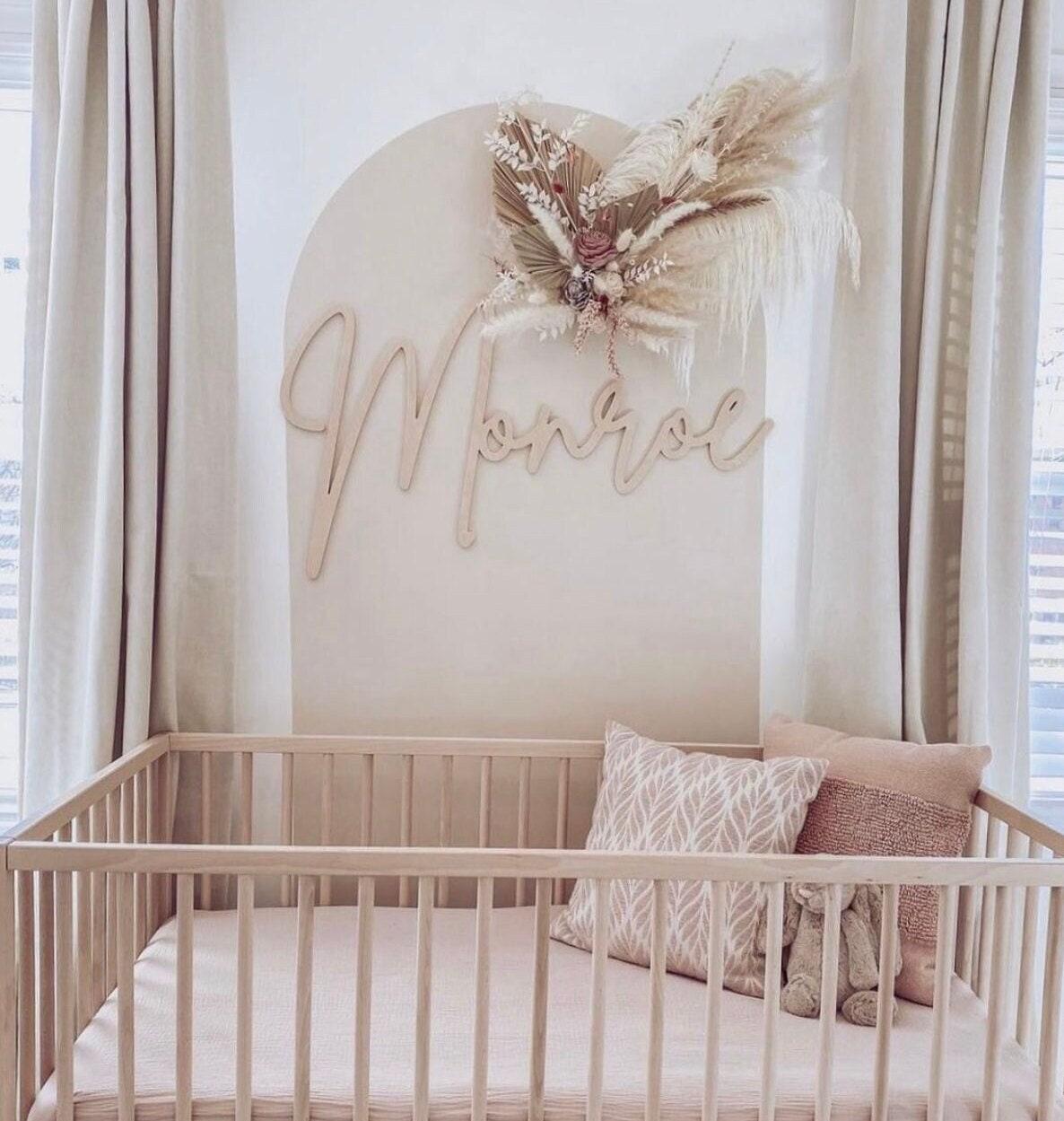 Large wood name sign, nursery name sign, boho nursery sign , above crib cut out, layered baby name sign, retro cheapest baby name sign, cut out sign