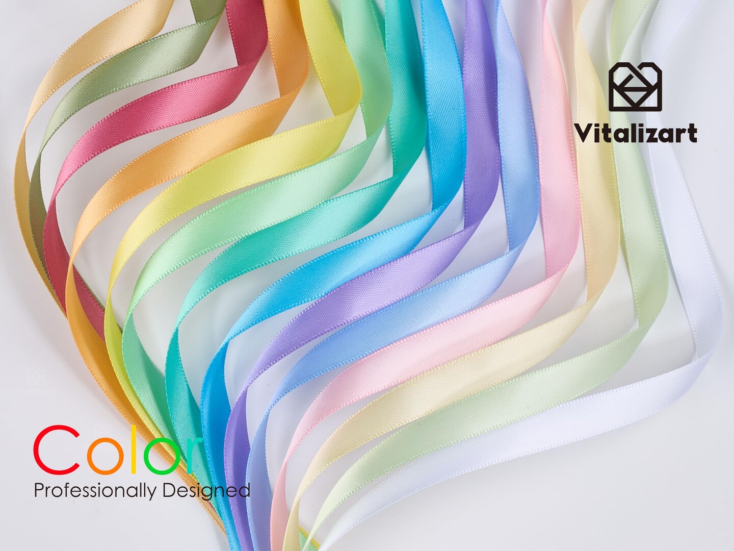 Ribbon for Crafts 3/8" x 70Yd Pastel Satin Ribbon Continuous Double Face Gift Wrapping Silk Like Fabric Flower Bouquet Birthday Party Decorations Bridal Shower Wreath Hair 14 Assorted Color