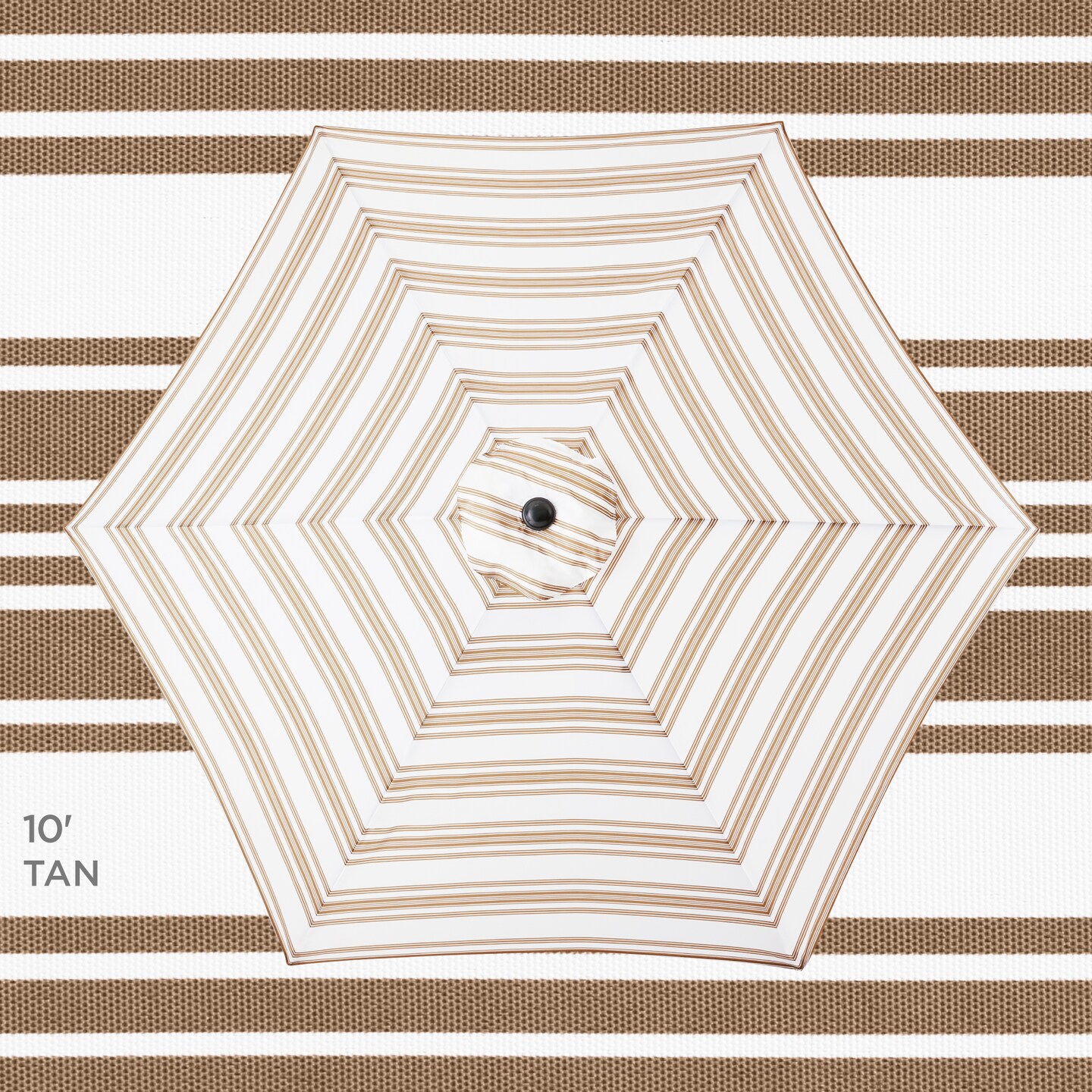 Best Choice Products 10ft Outdoor Steel Striped Market Patio Umbrella w/ Crank, Tilt Push Button, 6 Ribs