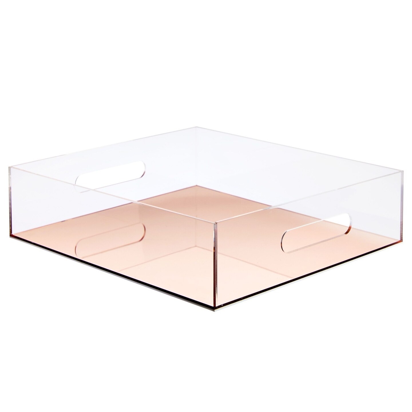 Rose Gold Acrylic Letter Tray, Clear Office Desk Organizer for Files, Documents, Paper Storage (10.5 x 12 x 3 In)