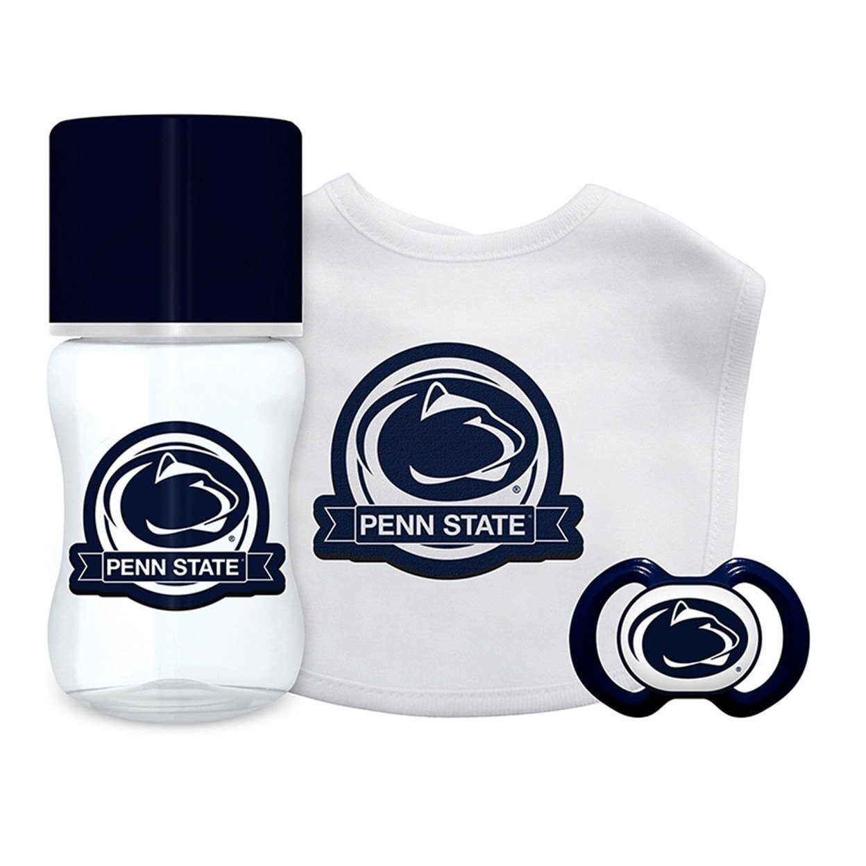 Penn State Nittany Lions 3-Piece Baby Gift Set Unisex Bpa-Free Cotton Bib