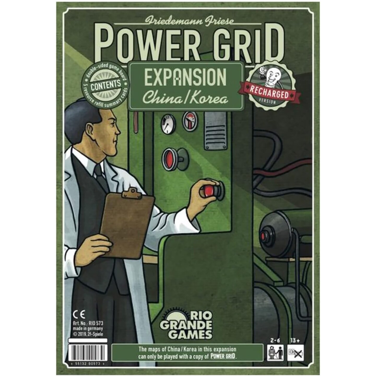 Rio Grande Games Power Grid: China/Korea Expansion (Recharged Version), Green