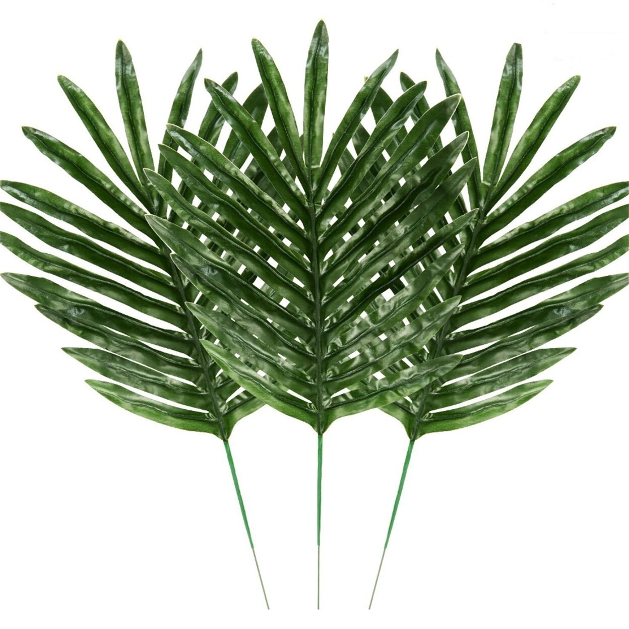 12Pcs Artificial Leaves Chic Fresh Plastic Fake Cycad Leaves Simulation Plant Decor Home Decoration