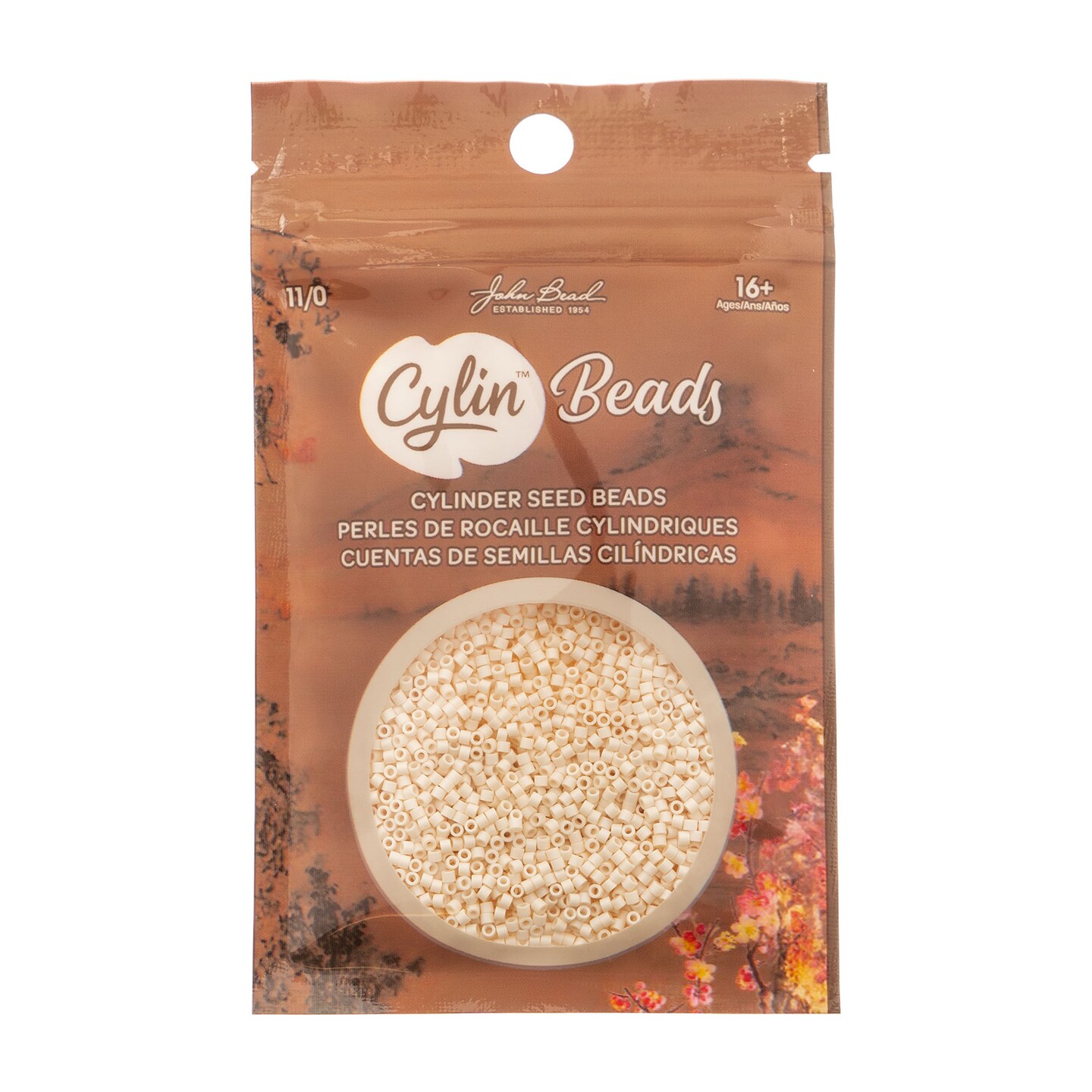 John Bead Opaque Finish Cylin Beads 11/0 Glass Cylindrical Seed Beads, 25g