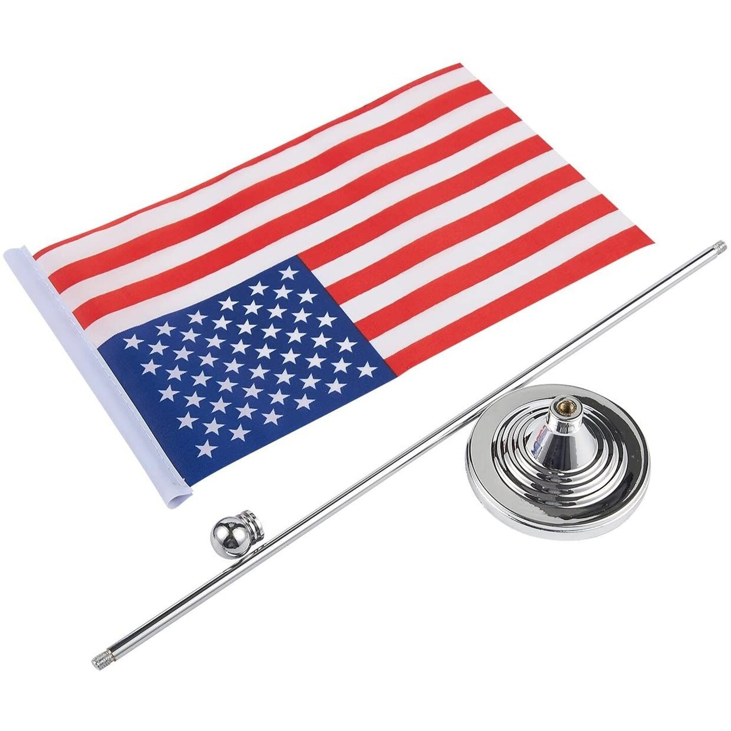 Juvale US Flag Stand - American Flag Metal Base, USA Flag Desk, Table Decoration, 8 x 5.5 inches
