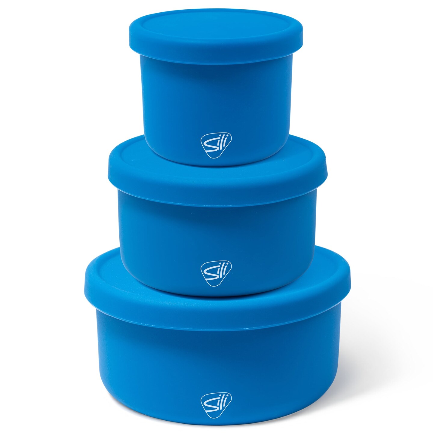 Silipint: Silicone Lidded Bowls: Set of 3: Deep Pool - 10, 20 &#x26; 30oz - Flexible/Unbreakable, Storage, Non-Slip, Storage