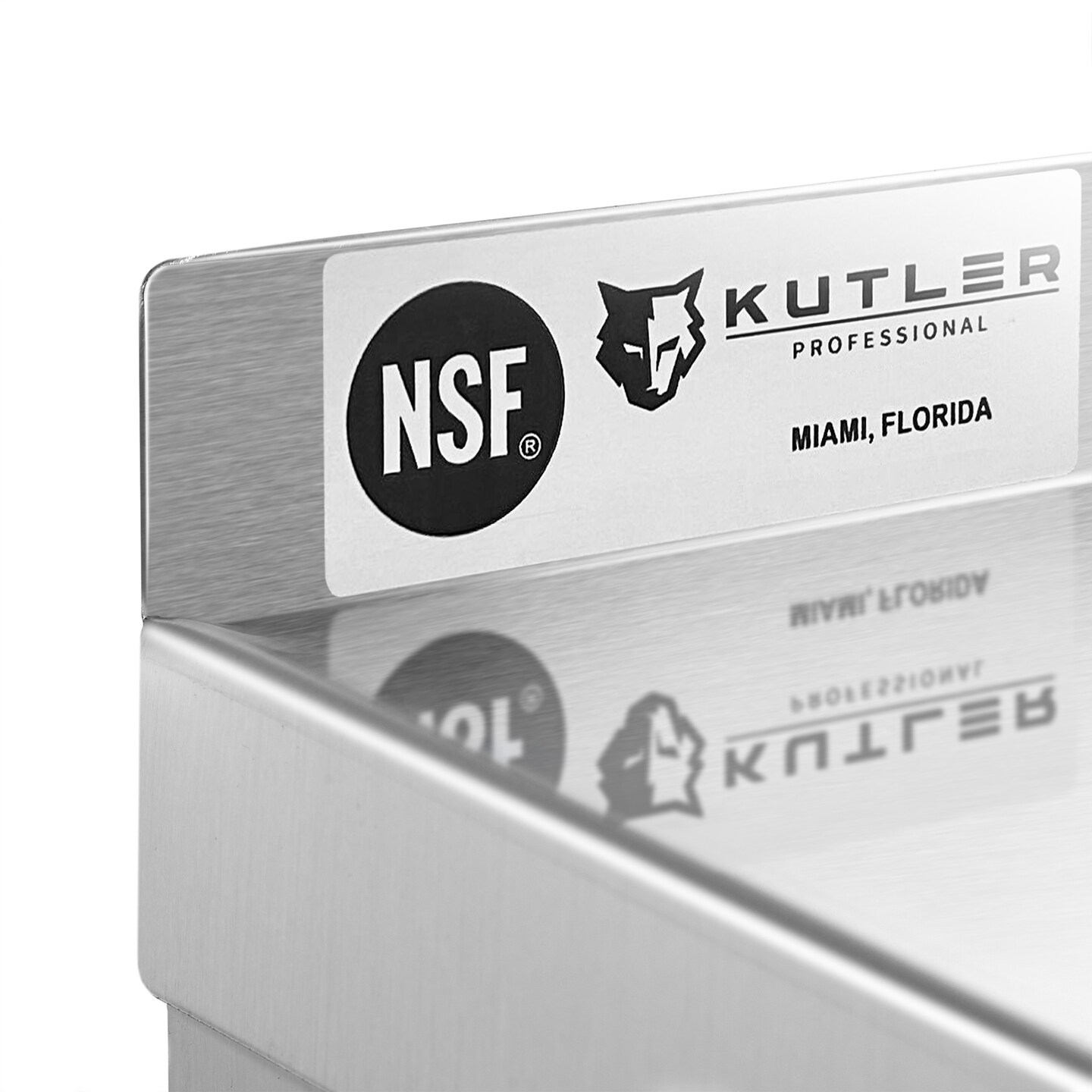 KUTLER Stainless Steel Shelf, NSF Commercial Wall Mount Shelves with Backsplash, Floating Metal Shelving for Restaurant, Kitchen, Home, Garage