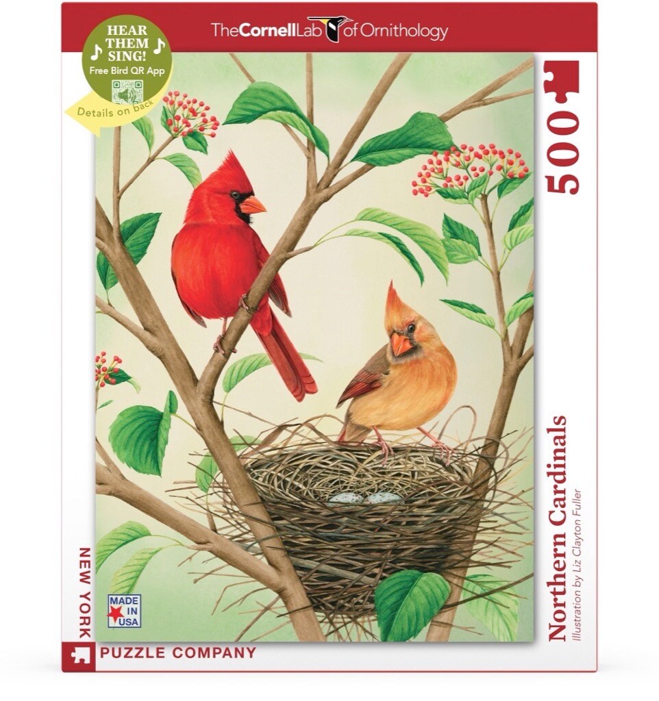 New York Puzzle Company Northern Cardinals 500 Piece Piece Jigsaw Puzzle