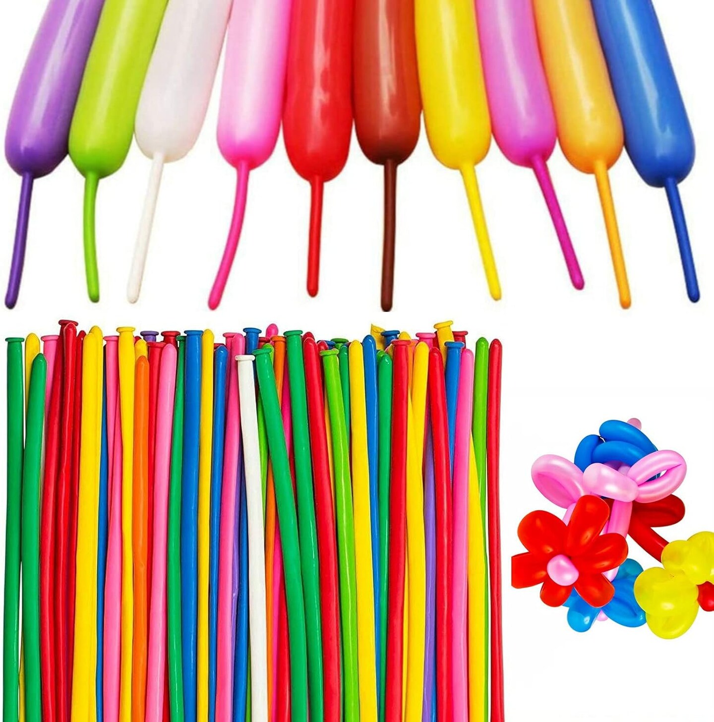 100pcs 260 Multi Long Balloons for Animal Modeling, Premium Quality Latex Twisting Balloons for Party Decorations