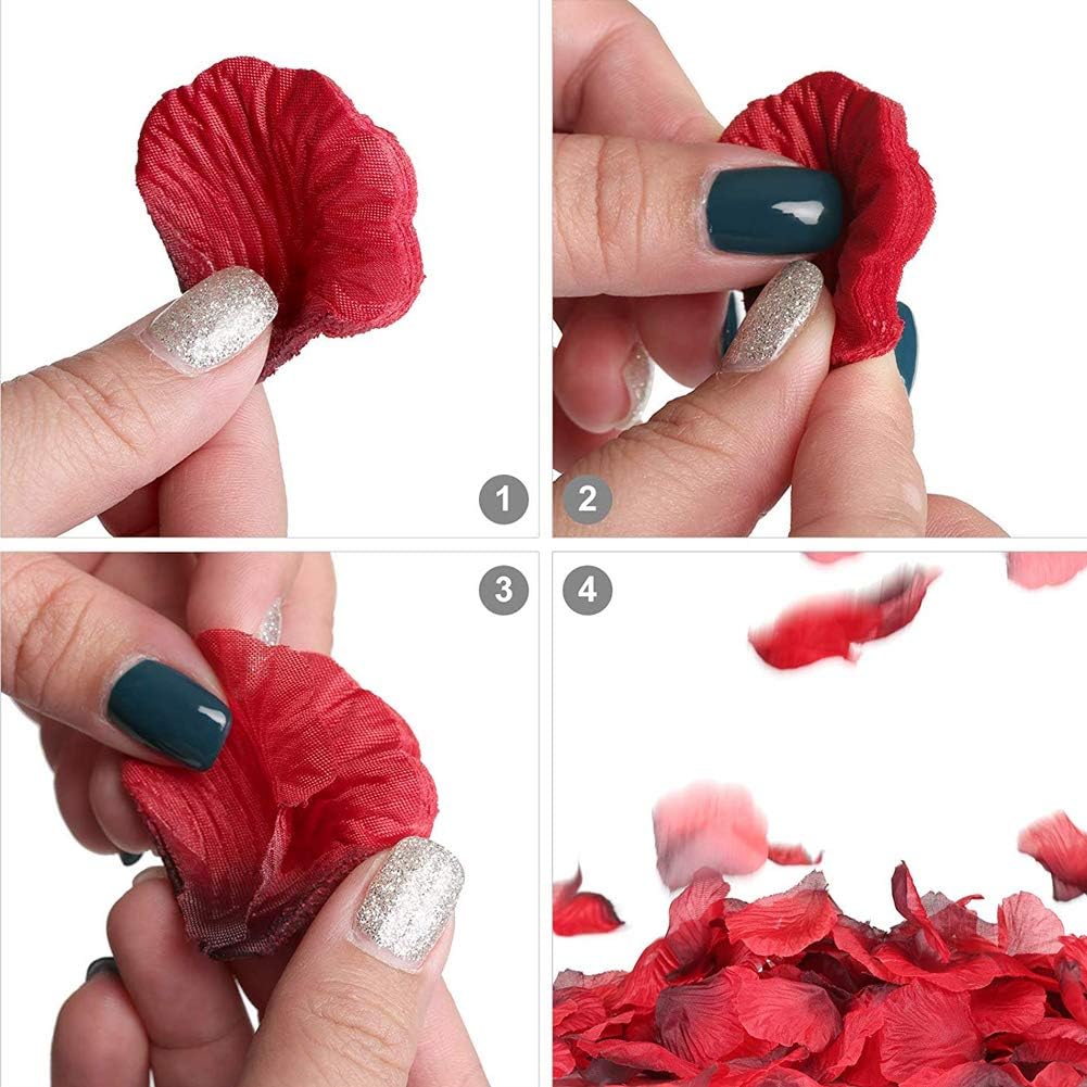1000 Pieces Black Artificial Silk Rose Petals Flower Decoration Wedding Party Color Black