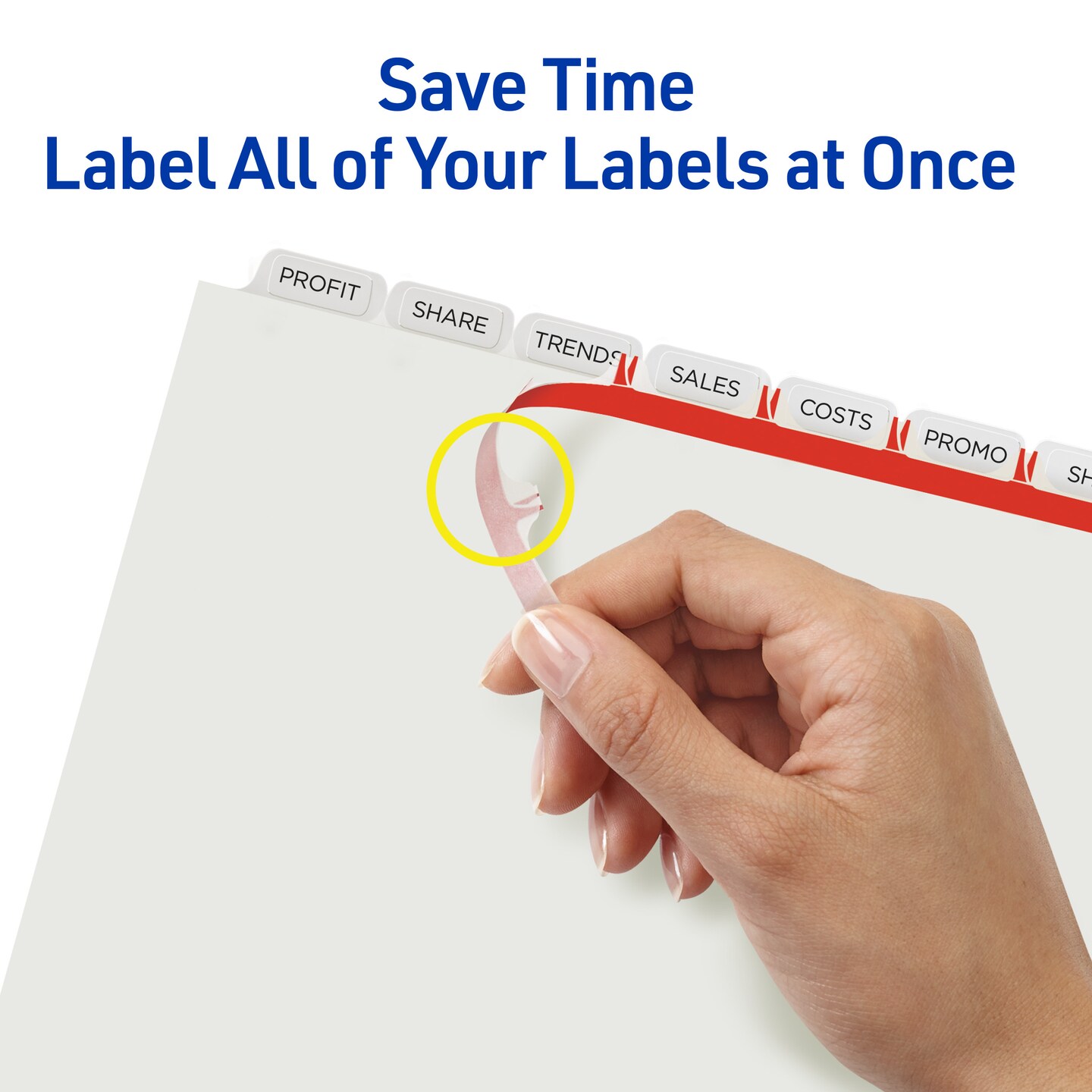 Avery 8 Tab Dividers for 3 Ring Binder, Easy Print & Apply Clear Label Strip, Index Maker Customizable White Tabs, 25 Sets (11447)