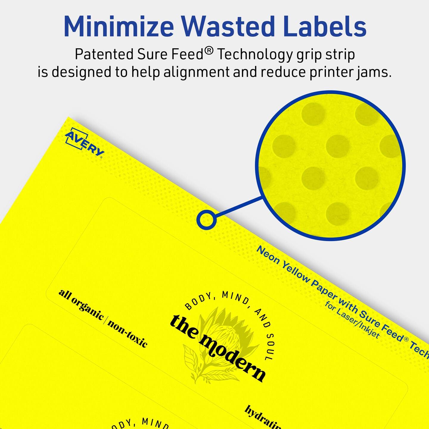 Avery Neon Yellow Paper Labels, 2&#x22; x 6&#x22; Rectangle