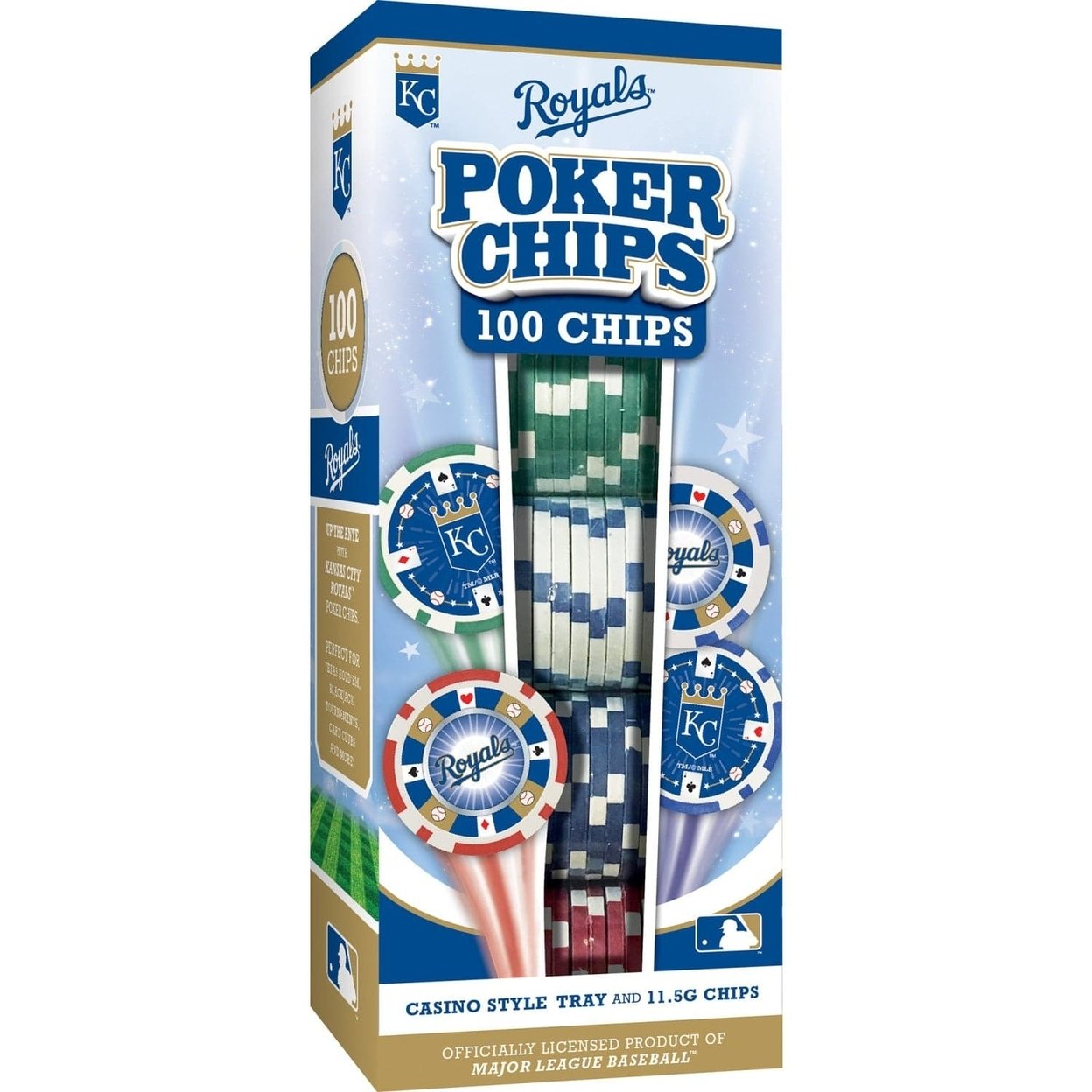 Kansas City Royals 100 Piece Poker Chips Casino Style Heavy 11.5G Set