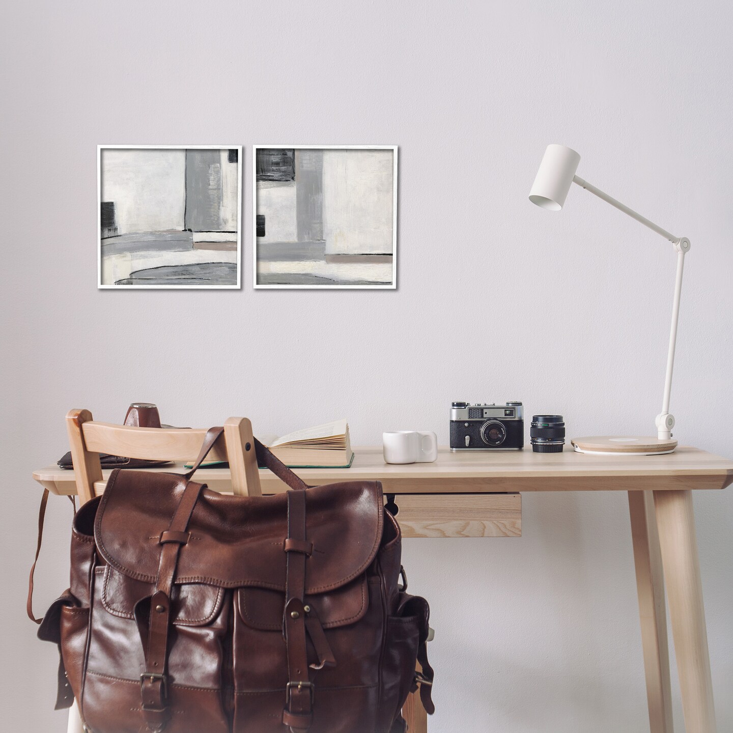 Stupell Industries Industrial Abstract Grey Geometric Framed Giclee Art