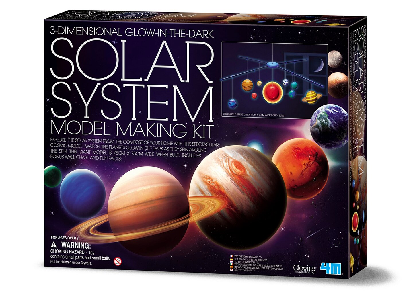 4M 3D Glow-in-the-Dark Solar System Model Making Science Kit - STEM